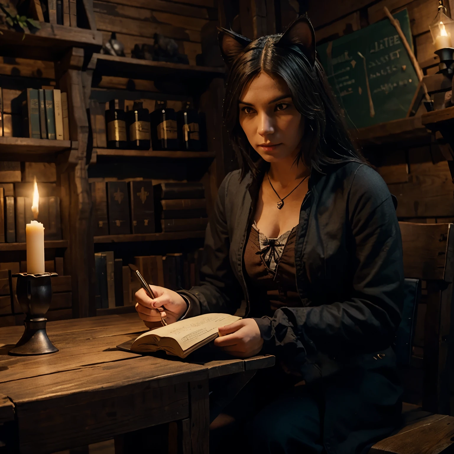 Make a cat school wizard from the witcher universe
