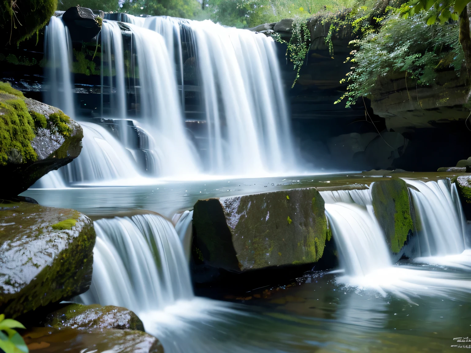 Close-up of waterfall, best quality,masterpiece,(pastel colors:1.2)