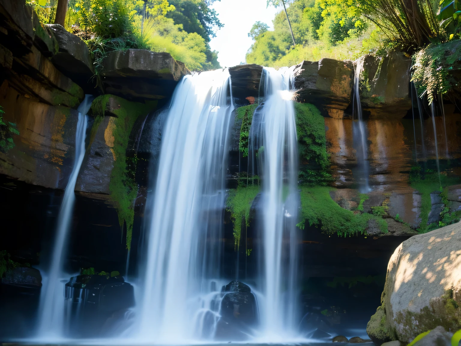 Close-up of the waterfall， best quality，masterpiece，（pastel colors：1.2）