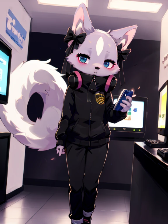 por pelusa-kevlar, por zackary911, por Kenket, por kilinah, por pelusa-kevlar, (Obra maestra), (Mejor calidad), (antro peludo:1.3, hocico:1.2, antro:1.3, peludo:1.2, Only women:1.2), (extremadamente detallado:1.3), Loona, perro del infierno, Loonacroptop, Loona((vestido largo)),pechos grandes,