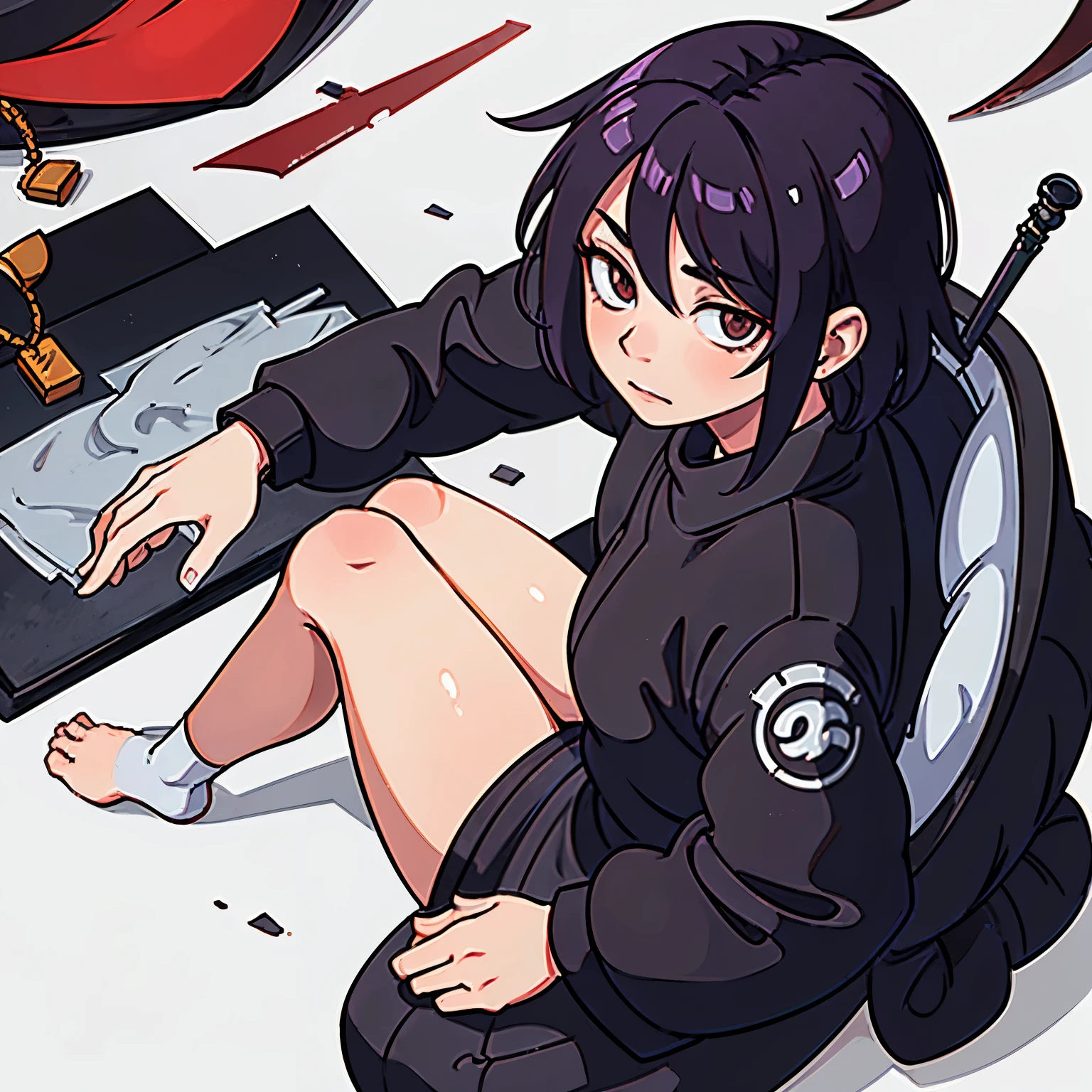 Sukuna from jujutsu kaisen sitting down