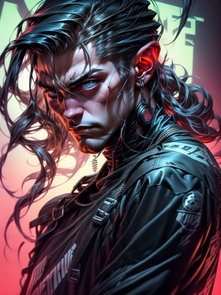 un primer plano de un hombre joven sensual, sonrrisa sensual,con un helado en una mano acercandolo a su boca, con un tatuaje en el brazo y megilla peinado cyberpunk con un mechon de pelo de color violeta, chico hermosa ciberpunk, beautiful cyberpunk boy face, cyberpunk dreamy boy, arte cyberpunk ultrarrealista 8k, cyberpunk 2 0 years. o model man, hermoso modelo de un hombre joven cyberpunk, El retrato de chico cyberpunk, Arte digital 32k muy detallado, hermosa obra de arte digital, Cyborg Cyberpunk. cian, arte digital realista 8k, iluminacion suave de neon en el rostro y cuerpo