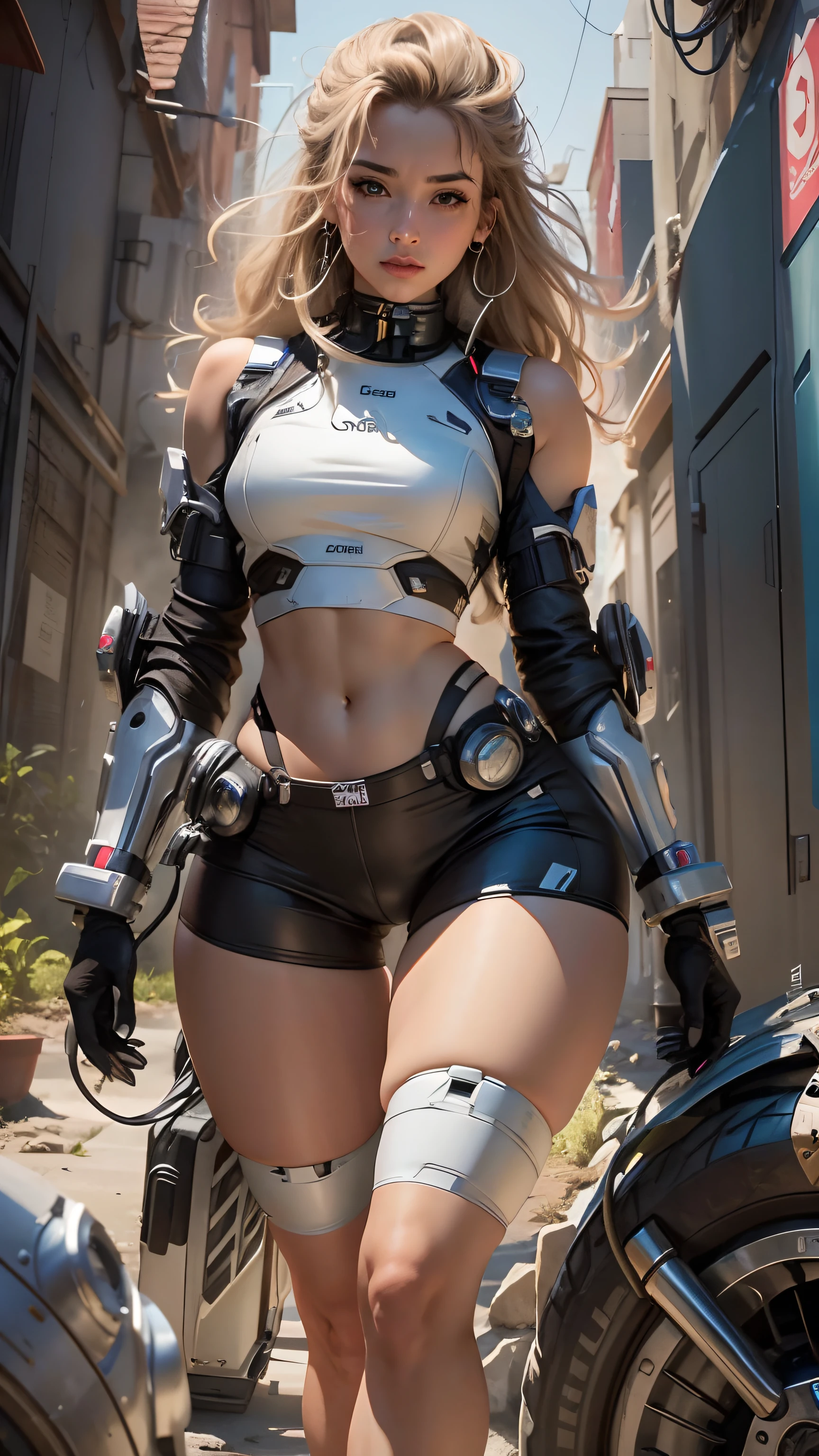 Female body definition thick thighs cybernetic body parts, short underwear