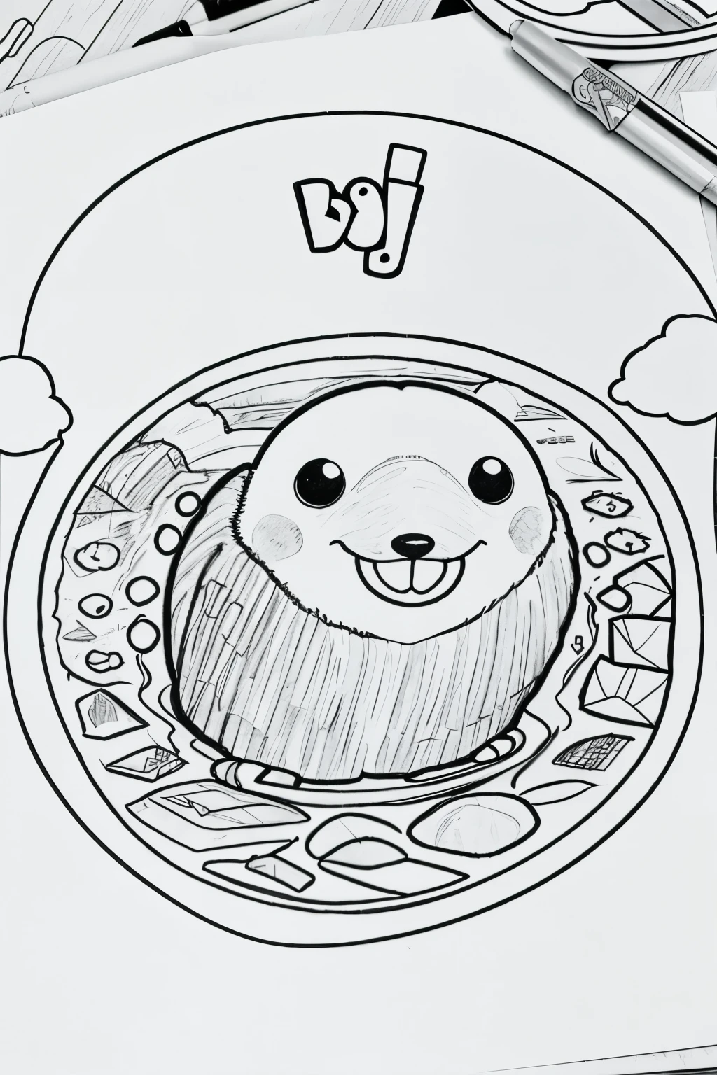 bog coloring page for kids ages 4-9