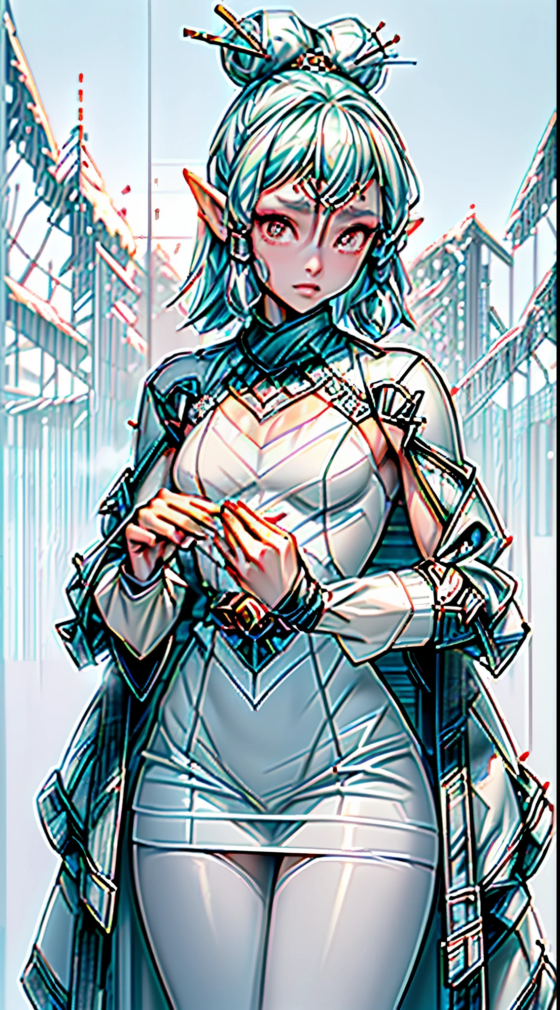 paya, cute elf,(((little ,tiny little body,little))),((())),((anime elf with extremely cute and beautiful aqua hair)), (((elf,elf ears))), ((lesbian,yuri)),(((flat chest))),((((aqua hair:1.35,undercut aqua hair,short hair,colored inner hair,ear breathing)))),(((aqua_eyes:1.3))),intricate eyes,beautiful detailed eyes,symmetrical eyes,big eyes:1.5,(((dark skin,dark_skin,lustrous skin:1.5,bright skin: 1.5,skin tanned,shiny skin,very shiny skin,shiny body,plastic glitter skin,exaggerated shiny skin,illuminated skin))),(,detailed body,(detailed face)), cute,slutty,erotic,daring,(((nsfw))), zettai ryouiki,revealing clothing,show skin,(((Sexy aqua fur coat, aqua fur coat outfit, wearing a ice dress:1.3,aqua winter coat))), ((ice dress,elegant ice dress)),(white gloves,white clothes,(((intricate outfit,intricate clothes,embroidered outfit,ornate outfit,embroidered clothes,ornate clothes))),(centered,scale to fit dimensions,Rule of thirds), ((snowy pine forest)),winter,scenery:1.25,((intricate scenery)),((snow forest background)),Christmas tree, (Glossy winter ornaments),highres,sharp focus,(ultra detailed,extremely detailed),(photorealistic artwork:1.37),(extremely detailed CG unity 8k wallpaper),(((vibrant colors,vibrant theme))),(intricate),(masterpiece),(best quality), hands above head