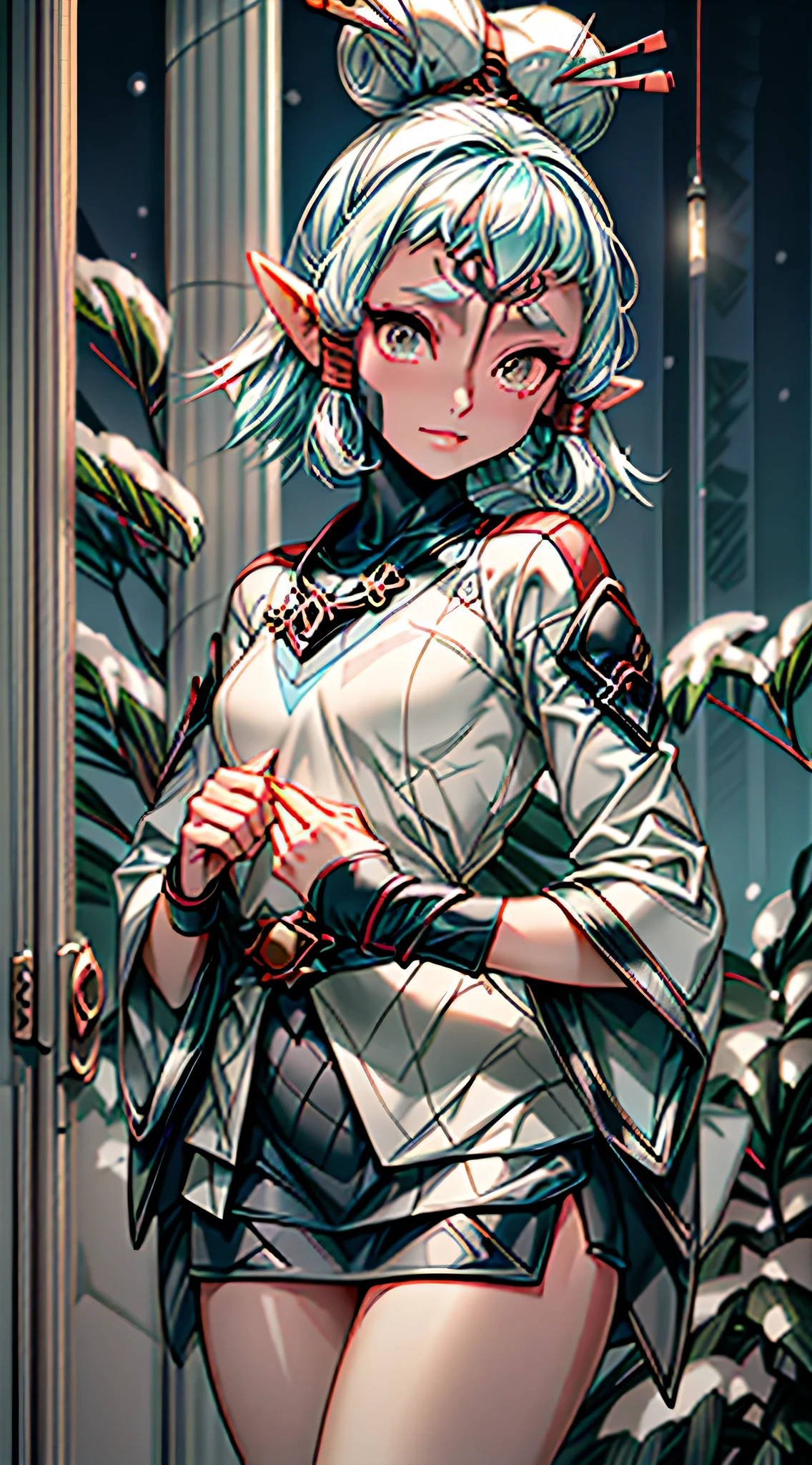 paya, cute elf,(((little ,tiny little body,little))),(((6 years old))),((anime elf with extremely cute and beautiful aqua hair)), (((elf,elf ears))), ((lesbian,yuri)),(((flat chest))),((((aqua hair:1.35,undercut aqua hair,short hair,colored inner hair,ear breathing)))),(((aqua_eyes:1.3))),intricate eyes,beautiful detailed eyes,symmetrical eyes,big eyes:1.5,(((dark skin,dark_skin,lustrous skin:1.5,bright skin: 1.5,skin tanned,shiny skin,very shiny skin,shiny body,plastic glitter skin,exaggerated shiny skin,illuminated skin))),(,detailed body,(detailed face)), cute,slutty,erotic,daring,(((nsfw))), zettai ryouiki,revealing clothing,show skin,(((Sexy aqua fur coat, aqua fur coat outfit, wearing a ice dress:1.3,aqua winter coat))), ((ice dress,elegant ice dress)),(white gloves,white clothes,(((intricate outfit,intricate clothes,embroidered outfit,ornate outfit,embroidered clothes,ornate clothes))), (dynamic pose:1.0),embarrassed,(centered,scale to fit dimensions,Rule of thirds), ((snowy pine forest)),winter,scenery:1.25,((intricate scenery)),((snow forest background)),Christmas tree, (Glossy winter ornaments),highres,sharp focus,(ultra detailed,extremely detailed),(photorealistic artwork:1.37),(extremely detailed CG unity 8k wallpaper),(((vibrant colors,vibrant theme))),(intricate),(masterpiece),(best quality), smiling, happy,
