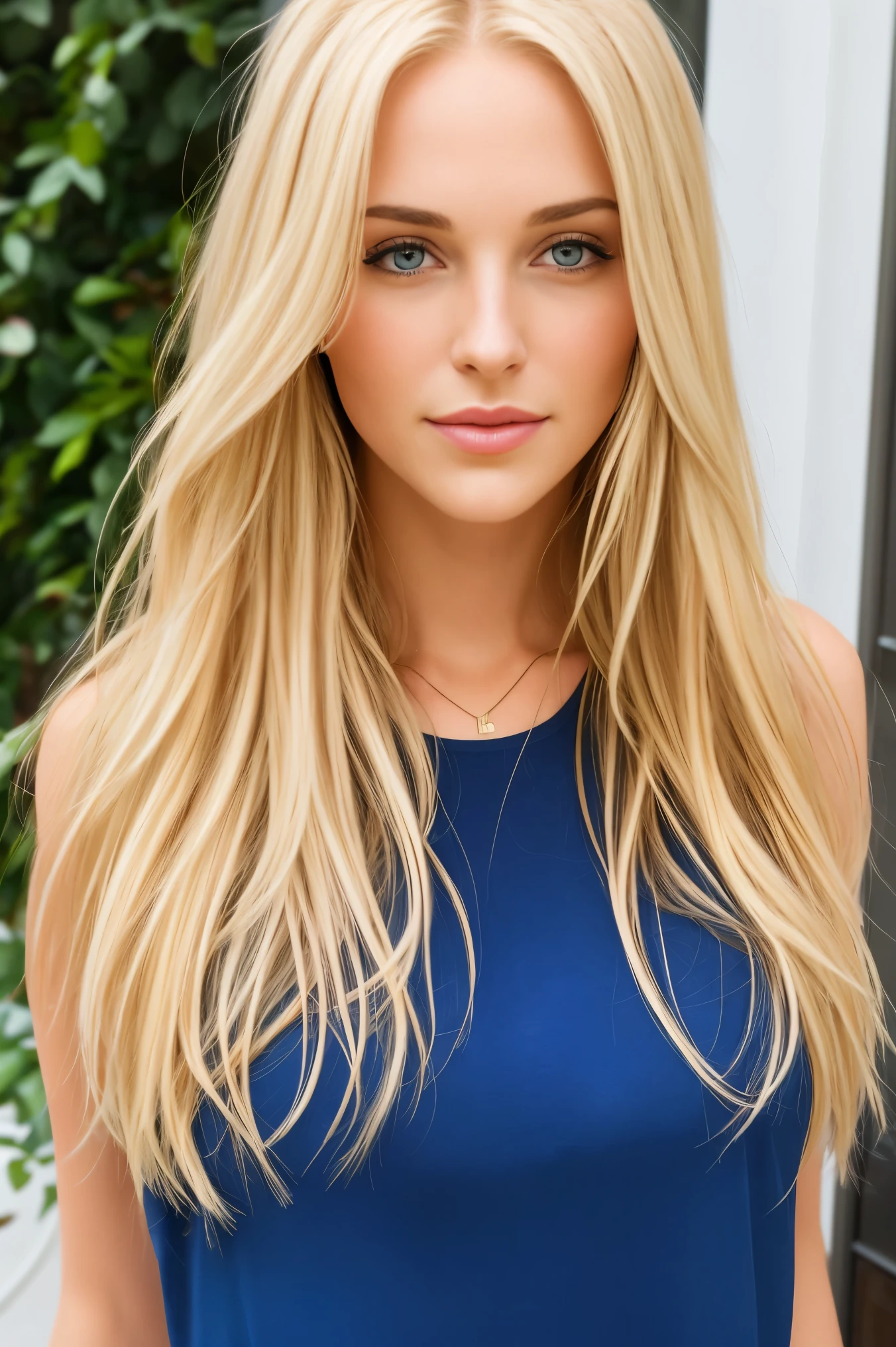 Blonde woman with long hair
