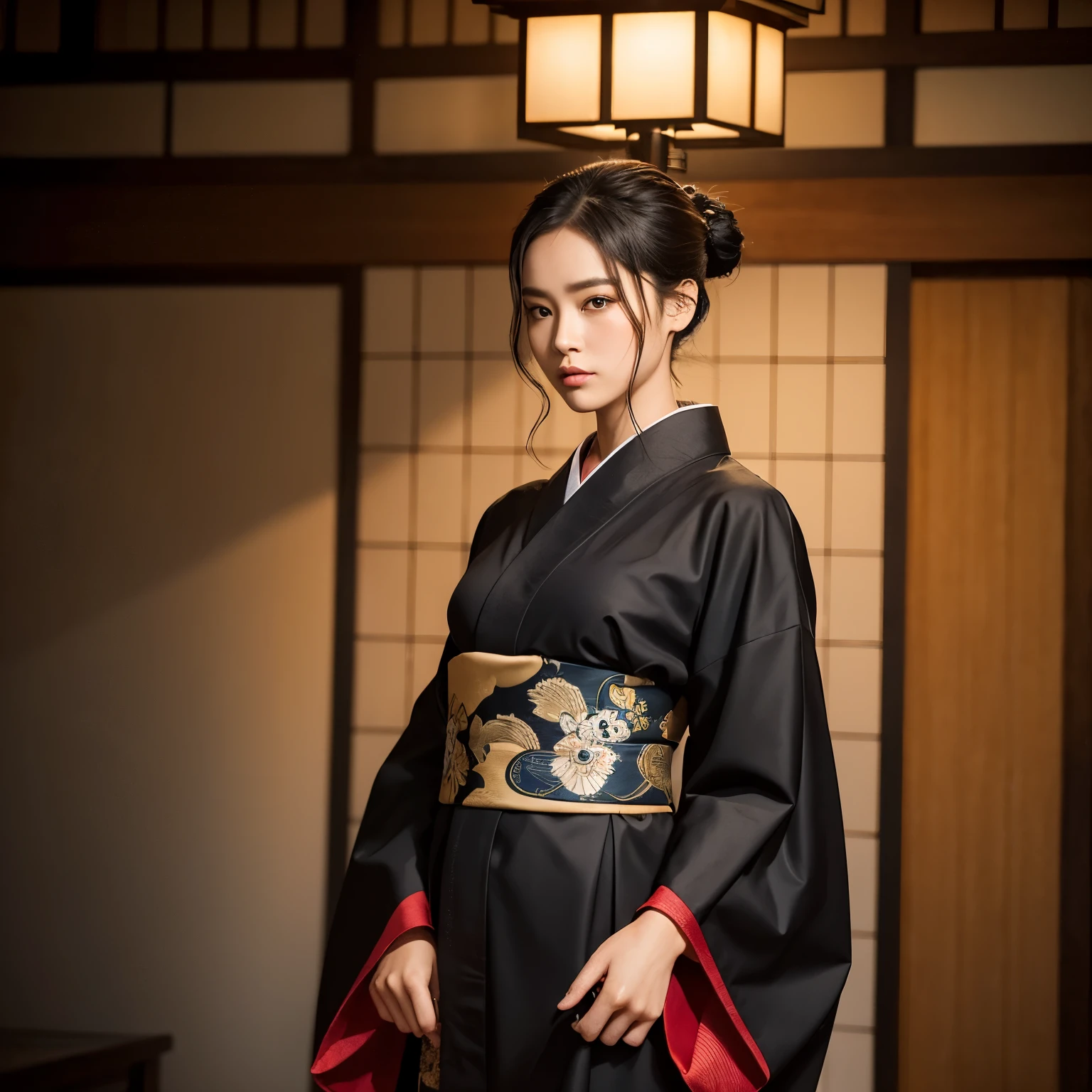 Create a warrior duck with a black kimono
Criar um pato guerreiro com kimono preto de alta qualidade e detalhes ultra-detalhados
Creating a high-quality warrior duck with an ultra-detailed black kimono
This masterpiece showcases a Japanese warrior duck draped in a sleek, black kimono, exhibiting intricate patterns and exquisite details. The duck's bill is raised in a expression, while its eyes gleam with intensity, adding to the dramatic effect of the scene. The kimono's hem flows elegantly, depicting every fold and crease with remarkable precision. Ray tracing is