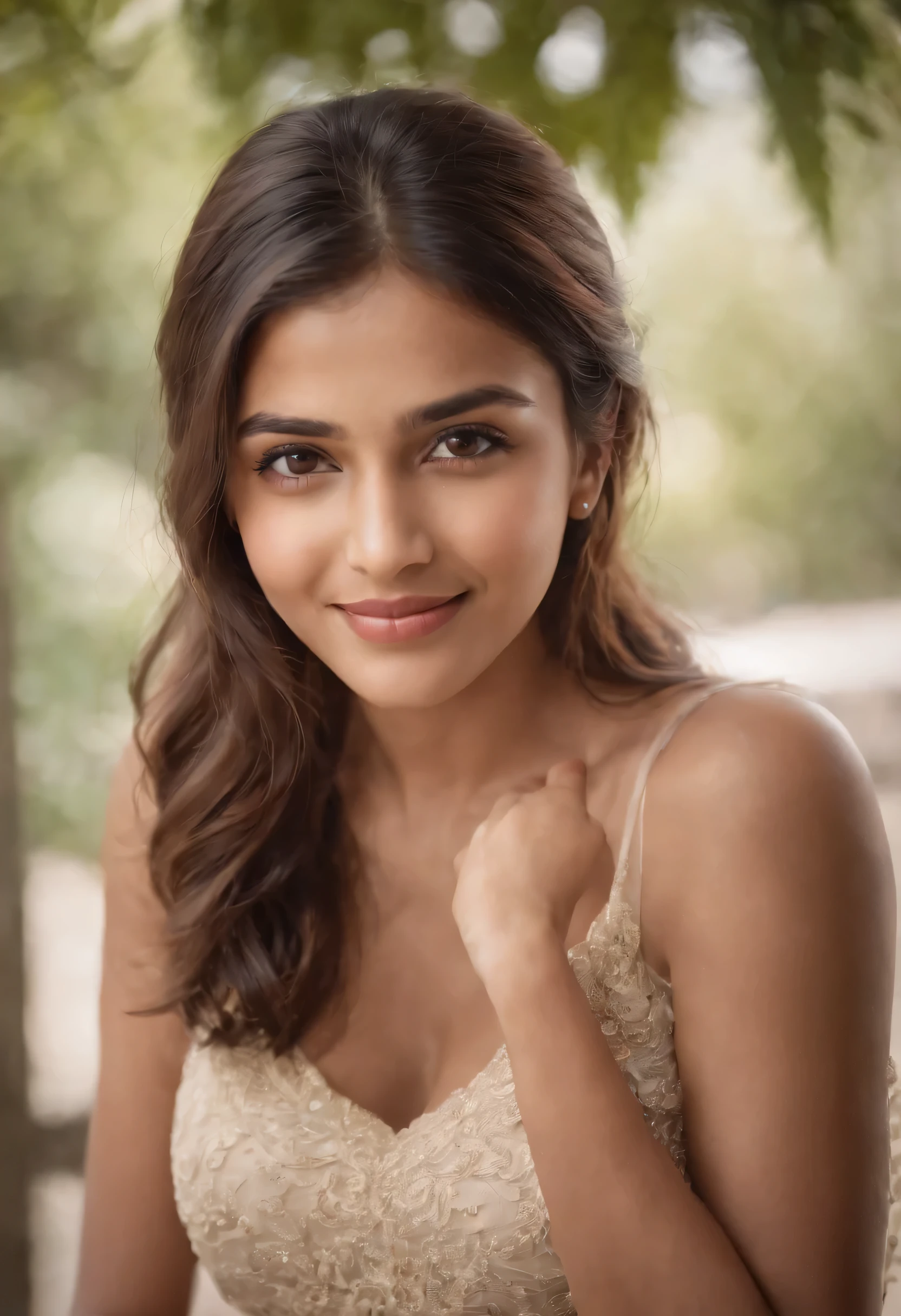 1girl, indian, brown eyes, smiling