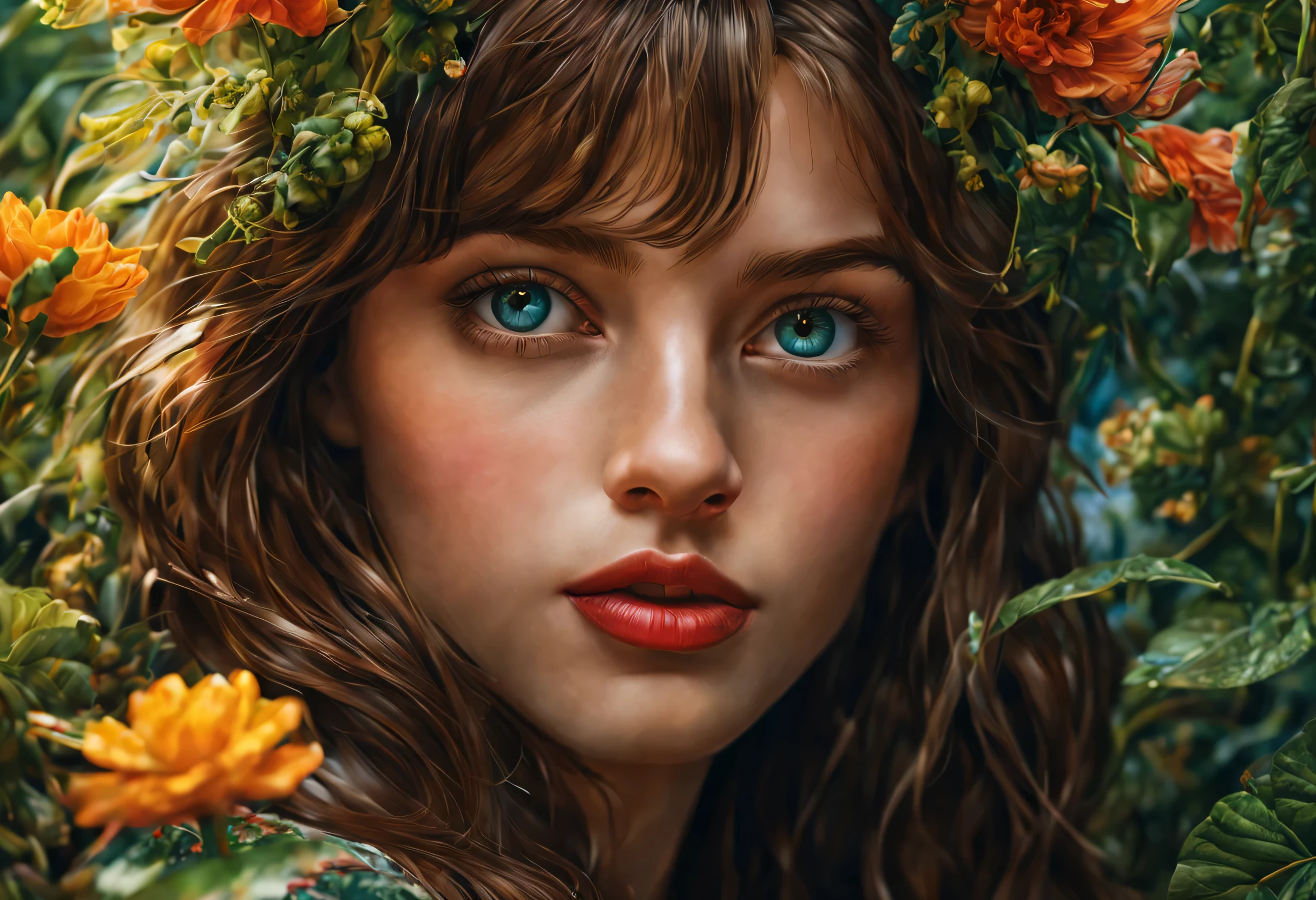 An insanely detailed, hyper-realistic masterpiece in ultra-high resolution (best quality, 8k, highres, masterpiece:1.2). The artwork depicts a vibrant and visually stunning scene inspired by the (2010s Internet) style. The main subject of the painting is a girl with beautiful, detailed eyes, intricate features, and captivating expression. She is surrounded by a breathtaking garden filled with vibrant flowers and lush greenery.
The girl's eyes are mesmerizing, with every intricate detail carefully depicted, emphasizing their depth and beauty. Her lips are also exquisitely portrayed, with a subtle hint of a smile that adds to the overall charm of the artwork. The artist has paid meticulous attention to every aspect of the girl's face, ensuring a lifelike representation.
The scene is bathed in vibrant colors, with a rich and diverse palette that enhances the overall visual impact. The colors are meticulously chosen to create a sense of harmony and convey the artist's vision. The lighting, inspired by studio lighting techniques, is expertly crafted, adding depth and dimension to the entire composition.
The attention to detail in this artwork is astonishing. Every aspect of the girl's appearance, from her perfectly styled hair to the intricate textures of her clothing, is rendered with precision and care. The artist has embraced an ultra-detailed approach, capturing every nuance and texture flawlessly.
The style of the artwork is rooted in hyper-realism, with a strong emphasis on recreating reality with utmost accuracy. It reflects the influence of the (2010s Internet) aesthetic, characterized by vibrant colors, dynamic compositions, and a fusion of digital and traditional art techniques.
To achieve the highest level of realism, the artist has employed the latest technology and techniques, resulting in an image that is indistinguishable from a photograph. The level of sharpness and focus is remarkable, allowing viewers to appreciate even the finest details of the artwork.
Overall, this hyper-realistic masterpiece combines technical skill and artistic vision to create a visually stunning and emotionally captivating piece. The use of vibrant colors, sharp focus, and ultra-detailed rendering transports viewers into a world of beauty and wonder, immersing them in a unique artistic experience.
