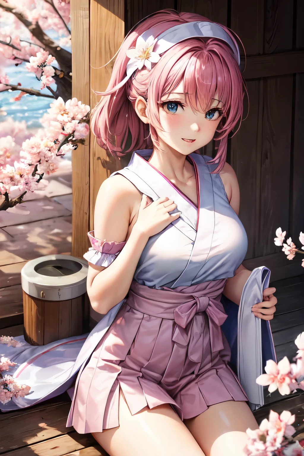 Sakura fofa com as pernas abertas
