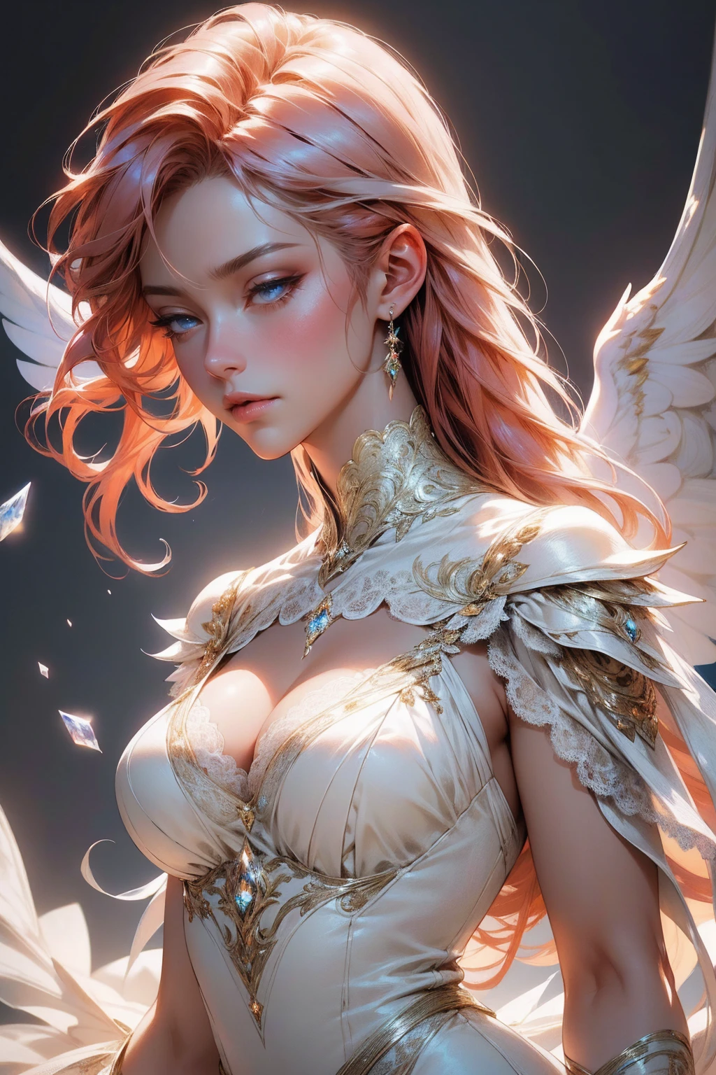 {-erro_de_anatomia:1.0}(best quality,4k,8k,highres,masterpiece:1.2), ultra-detailed, (realistic,photorealistic,photo-realistic:1.37), mature milf, illyasviel von einzbern, redhead hair, full body, vibrant colors, glowing skin, mesmerizing eyes, elegant pose, enchanting background, delicate lace dress, surreal lighting, ethereal atmosphere, mystical aura, intricate details, artistic medium, digital illustration, fantasy, anime , mouth closed. Different posture , dynamic poses, mouth closed. Different posture, backwards, with chin resting on shoulder. Perfect fingers. Looking ahead, crystal eyes, delicate smile, upper body