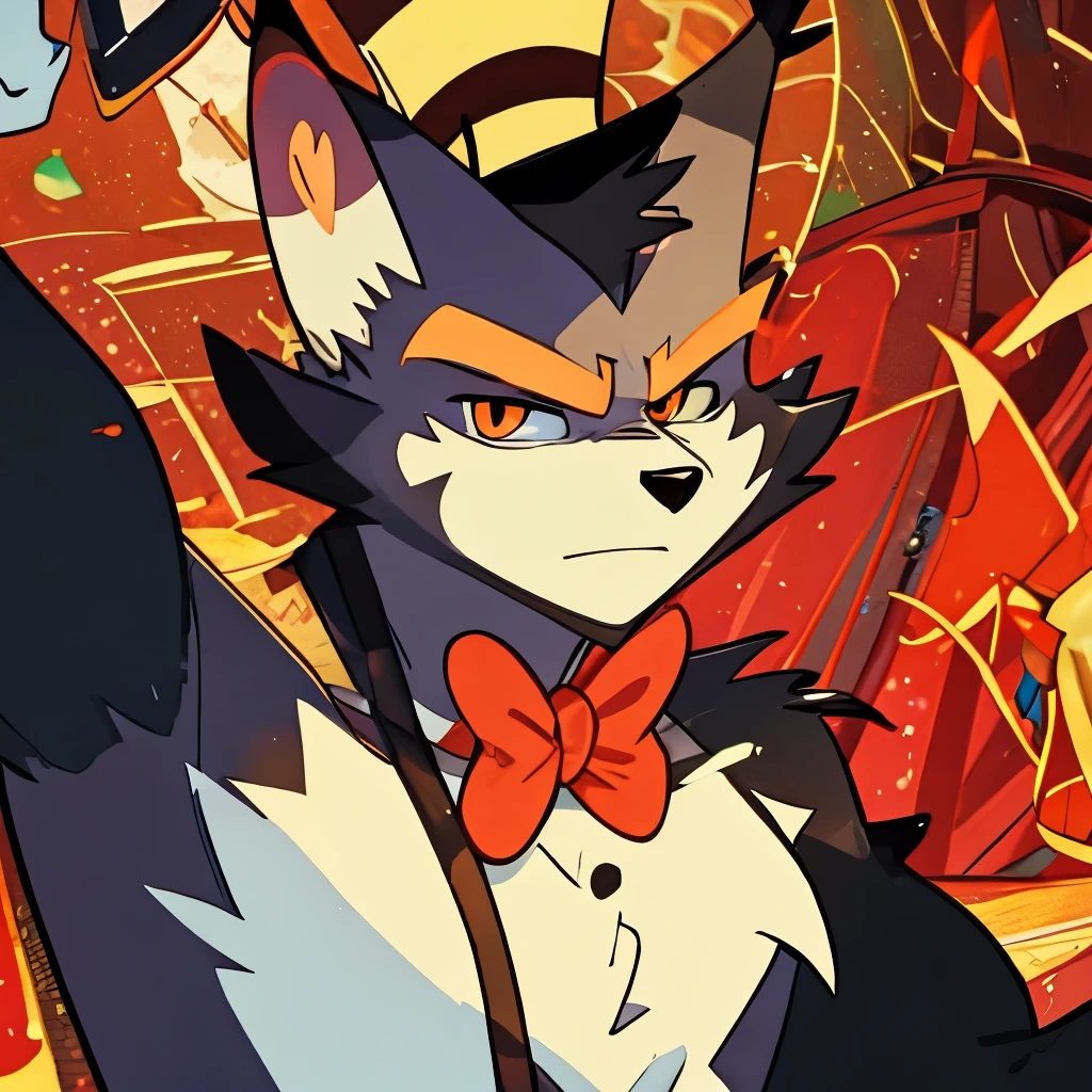 hazbin, husk, muscular, looking at viewer,