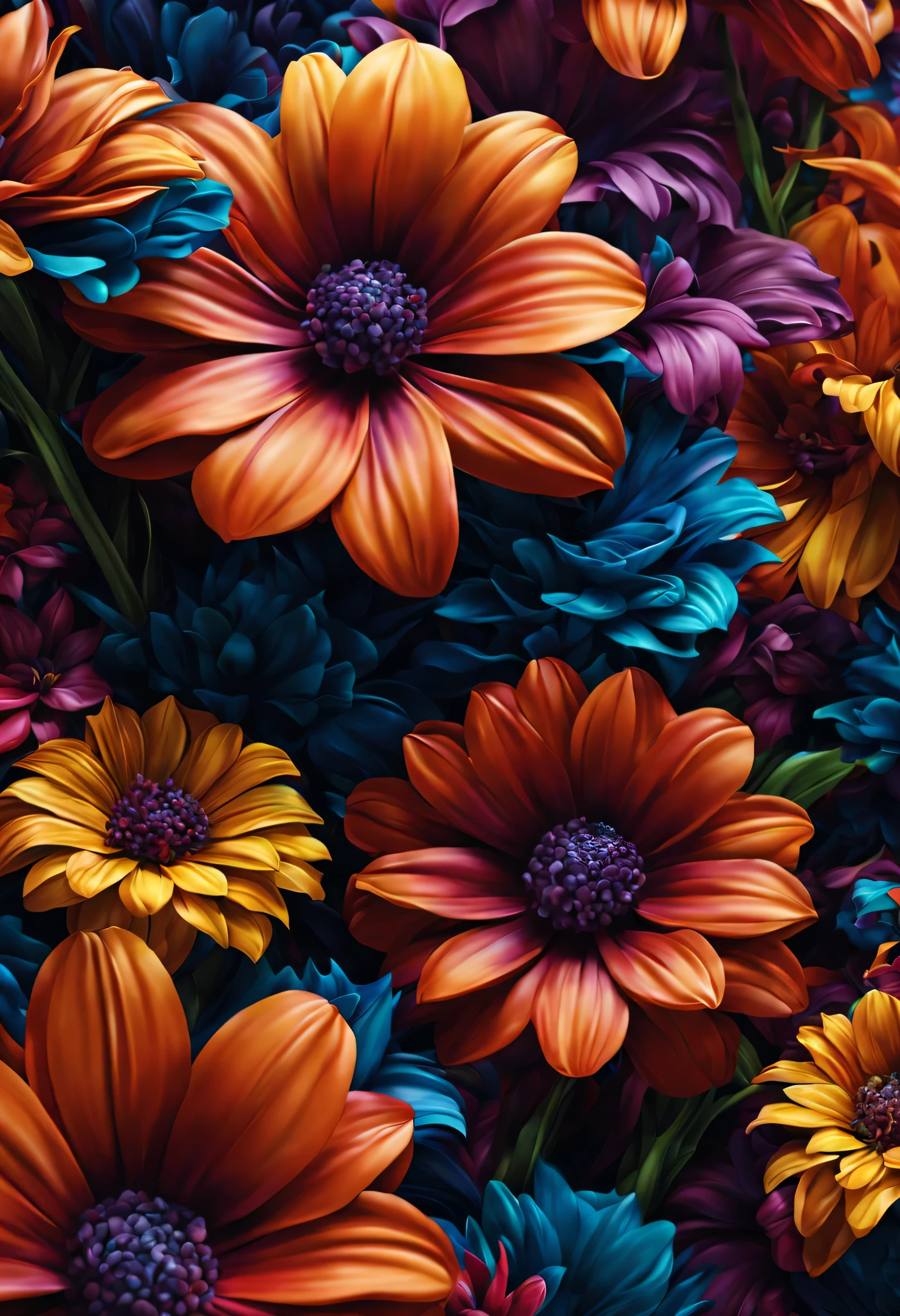 create an image demonstrating the style of ((Abstract Floral)) style, hyper realism, 8k high definition, vibrant colors, sharp focus, insanely detailed