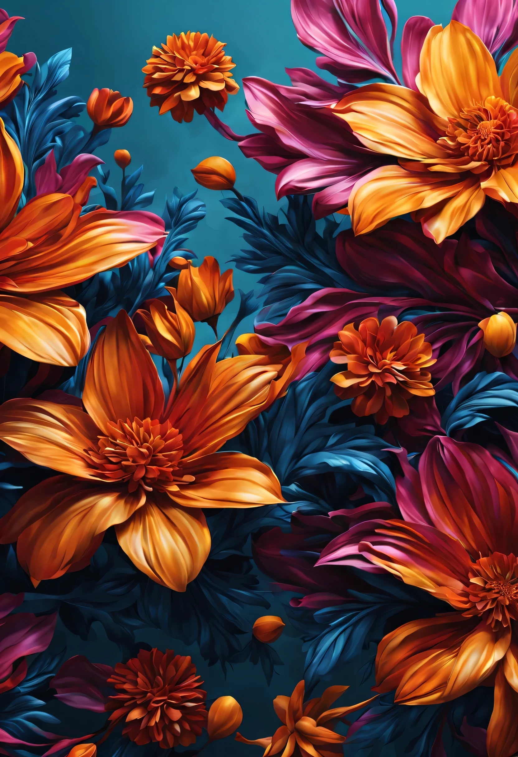 create an image demonstrating the style of ((Abstract Floral)) style, hyper realism, 8k high definition, vibrant colors, sharp focus, insanely detailed
