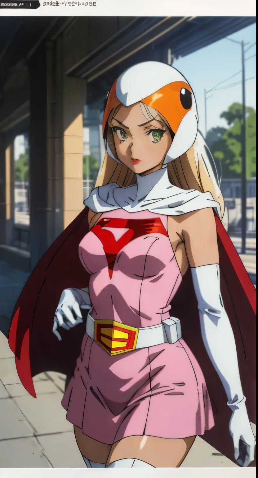 real image、sexy、real photos、Highest image quality、beautiful thighs、beautiful images、straight,Pause,looking at the viewer,break, (retro art style:1.1) Year_classic_Jun_gatchaman_my wife,www.my wife.and, Jun the swan, long hair,chest,green eyes,lips,medium chest,blonde hair,lipstick,compensate, white legwear,pink dress,superhero,body suit,cape,gloves,Helmet,belt,elbow gloves,white gloves,mask,skirt,leotard, white stockings, Perfect for your skin, official art, High resolution, scenery, (masterpiece:1.1), (最high quality,:1.1), (high quality:1.1), (anime screenshot:1.2),straight,Pause,looking at the viewer,break, (retro art style:1.1)
Year_classic_Jun_gatchaman_my wife,www.my wife.and, Jun the swan,
long hair,chest,green eyes,lips,medium chest,blonde hair,lipstick,compensate,
white legwear,pink dress,superhero,body suit,cape,gloves,Helmet,belt,elbow gloves,white gloves,mask,skirt,leotard, white stockings, Perfect for your skin,
official art, High resolution, scenery, (masterpiece:1.1), (最high quality,:1.1), (high quality:1.1), (anime screenshot:1.2),