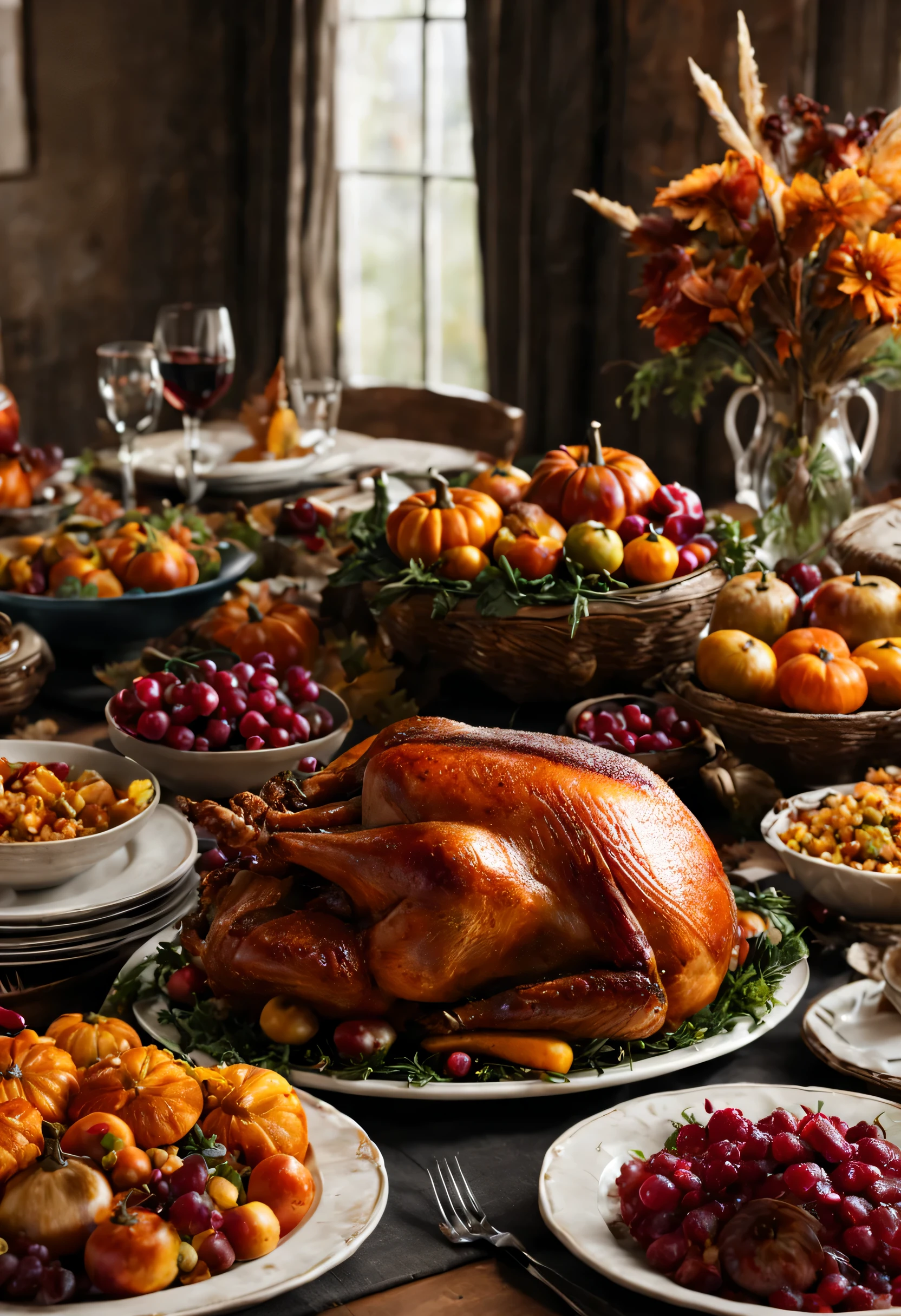 create an image demonstrating the style of ((American Thanksgiving)) style, hyper realism, 8k high definition, vibrant colors, sharp focus, insanely detailed