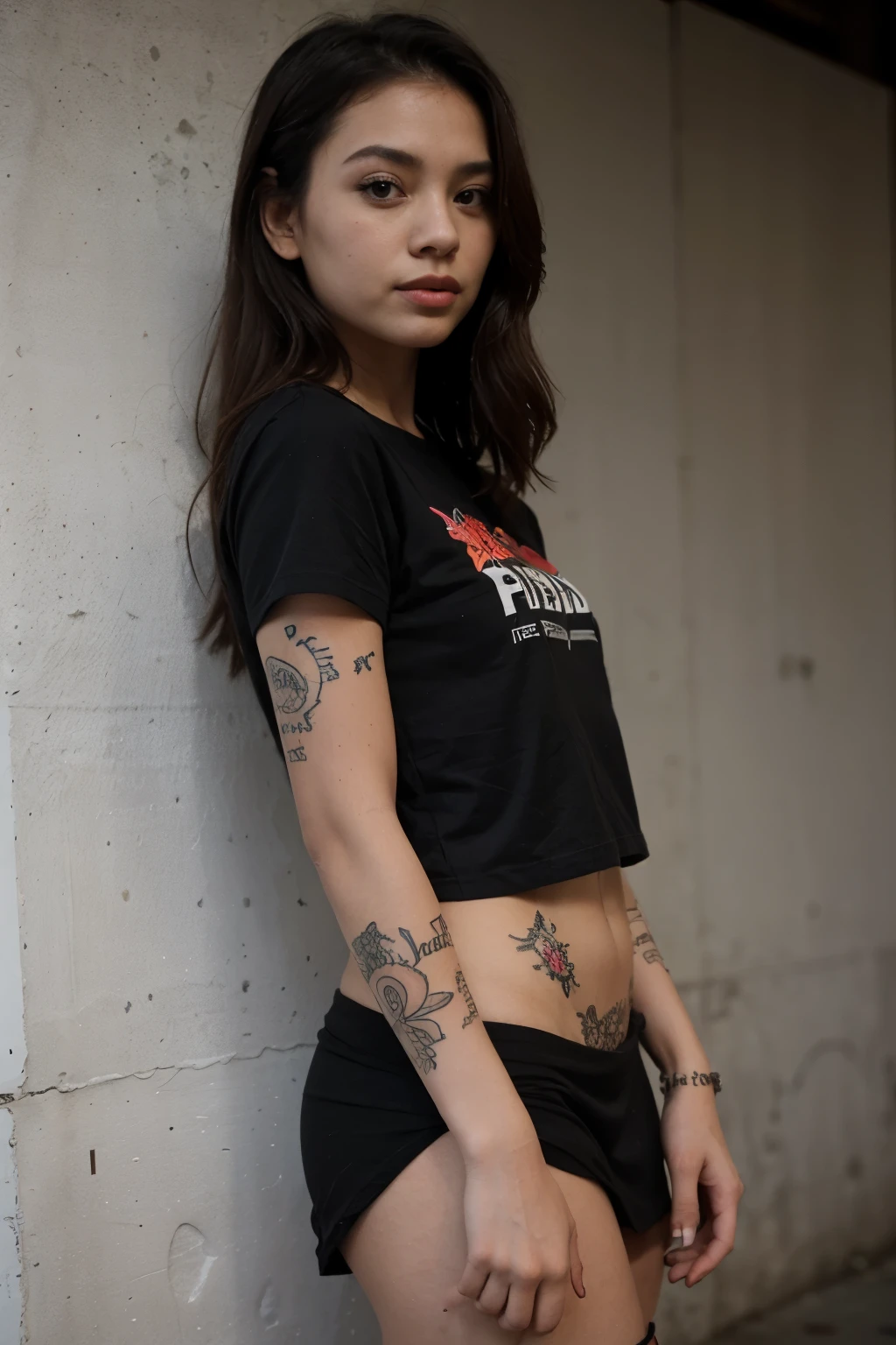 Graffiti, cartoon giant, tattoo designs, Thai fonts, colors, tattoo designs, Tiny black shirt short skirt