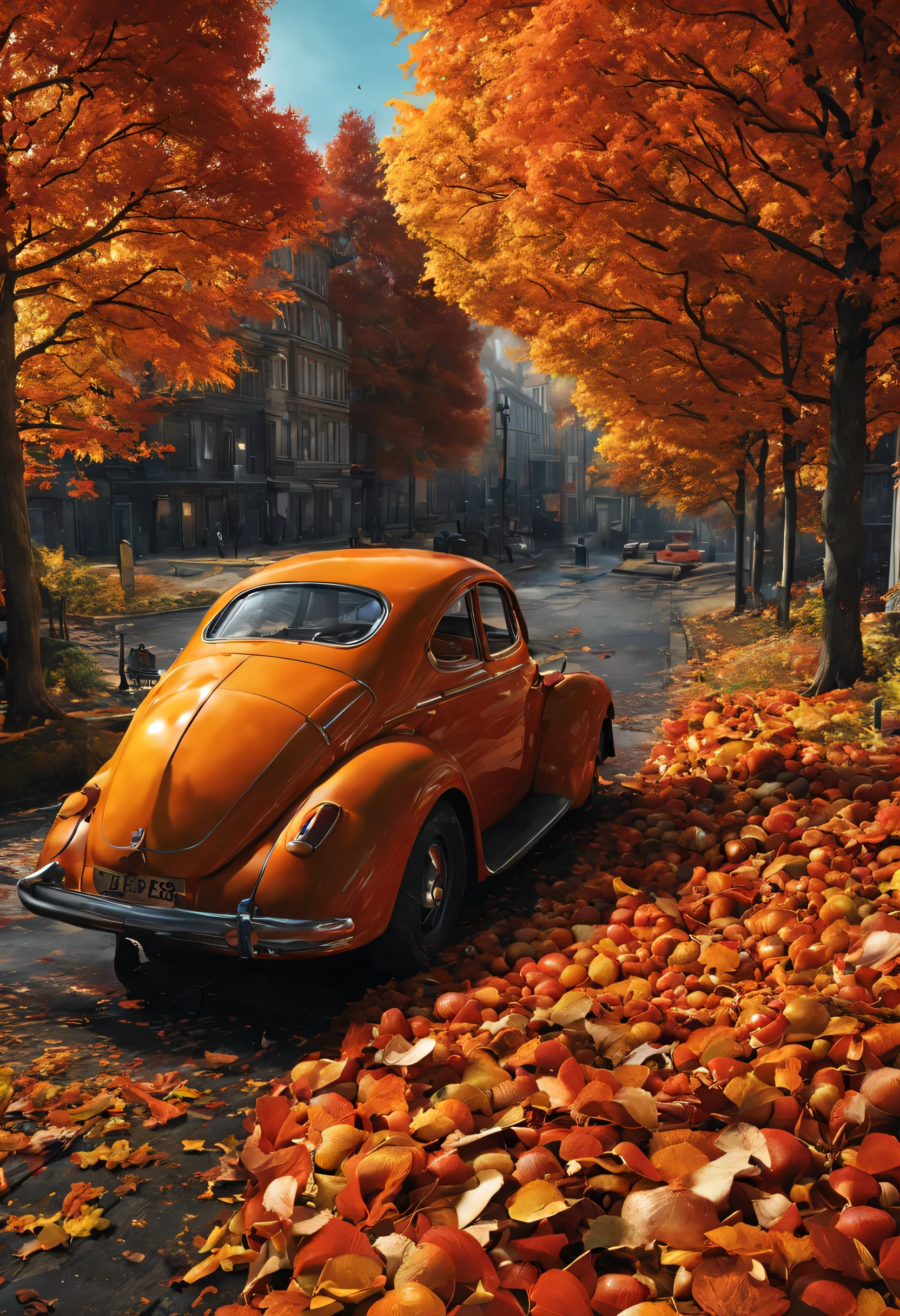 create an image demonstrating the style of ((Autumn)) style, hyper realism, 8k high definition, vibrant colors, sharp focus, insanely detailed