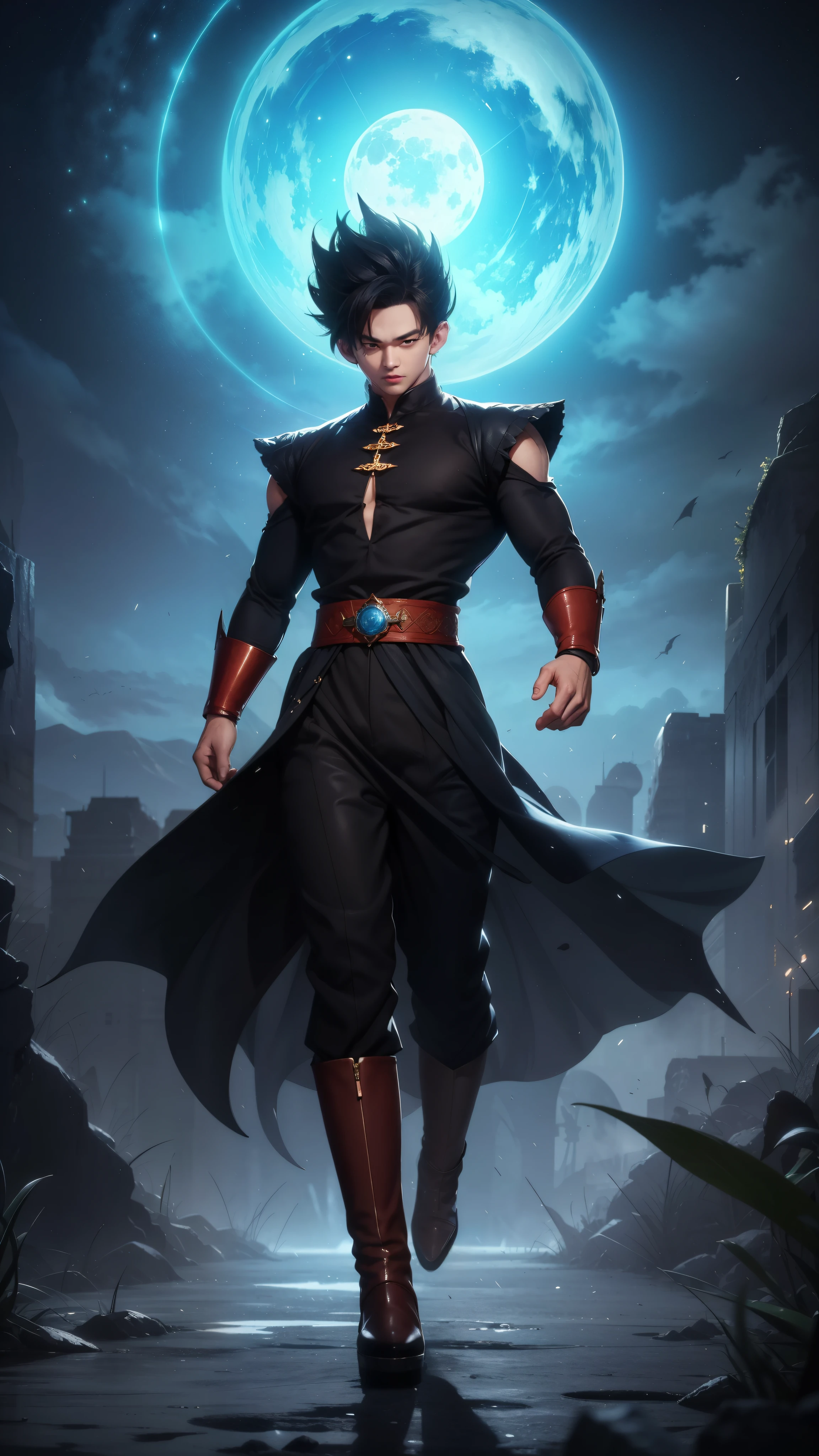Bước vào thế giới của Black Demon God, một sinh vật có khuôn mặt đẹp trai và đôi mắt đỏ rực sẽ quyến rũ bạn. In his transformed state, anh ta toát lên bản năng và sức mạnh cực độ, Make an epic anime about this energy man. Xem. This concept art is straight out of the Dragon Ball Universe, With manga-style 8K wallpapers that will take you to ther dimension.