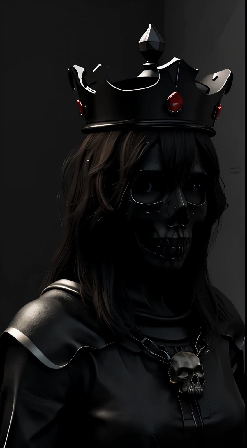 3D, Skull, Dark, Crown