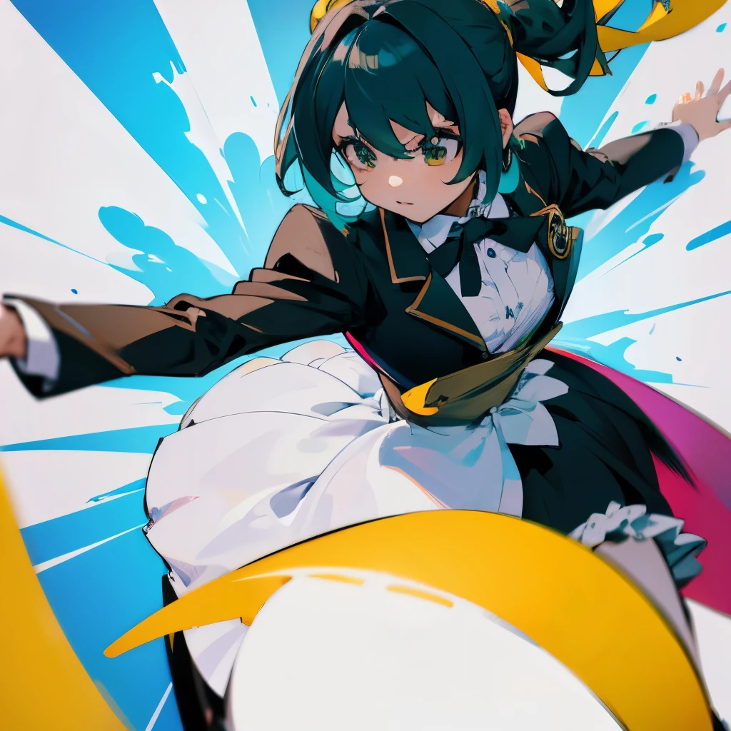 Chica estilo anime con un traje ajustado de color negro
