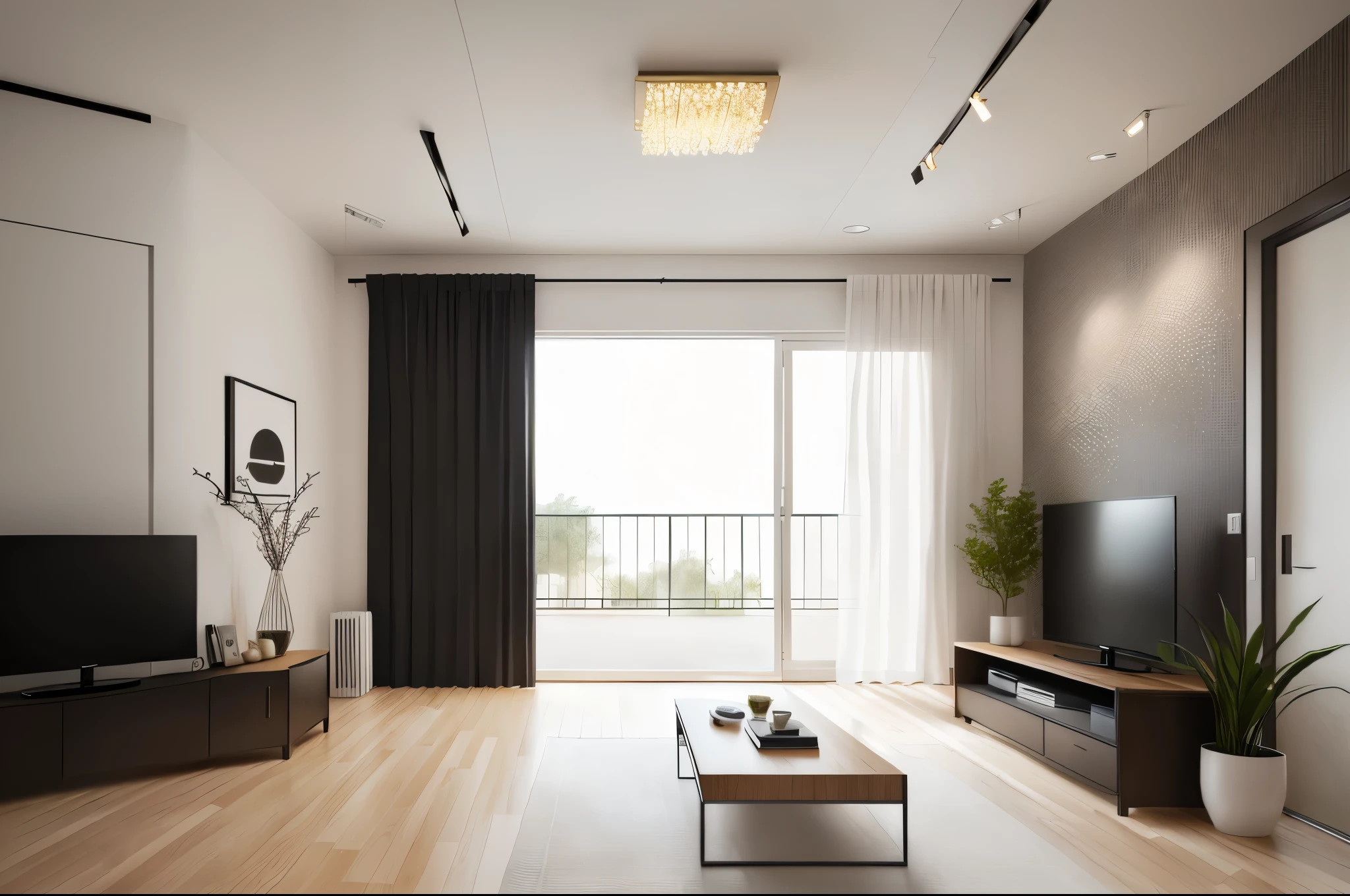 Decorated in a modern style,simple tones,