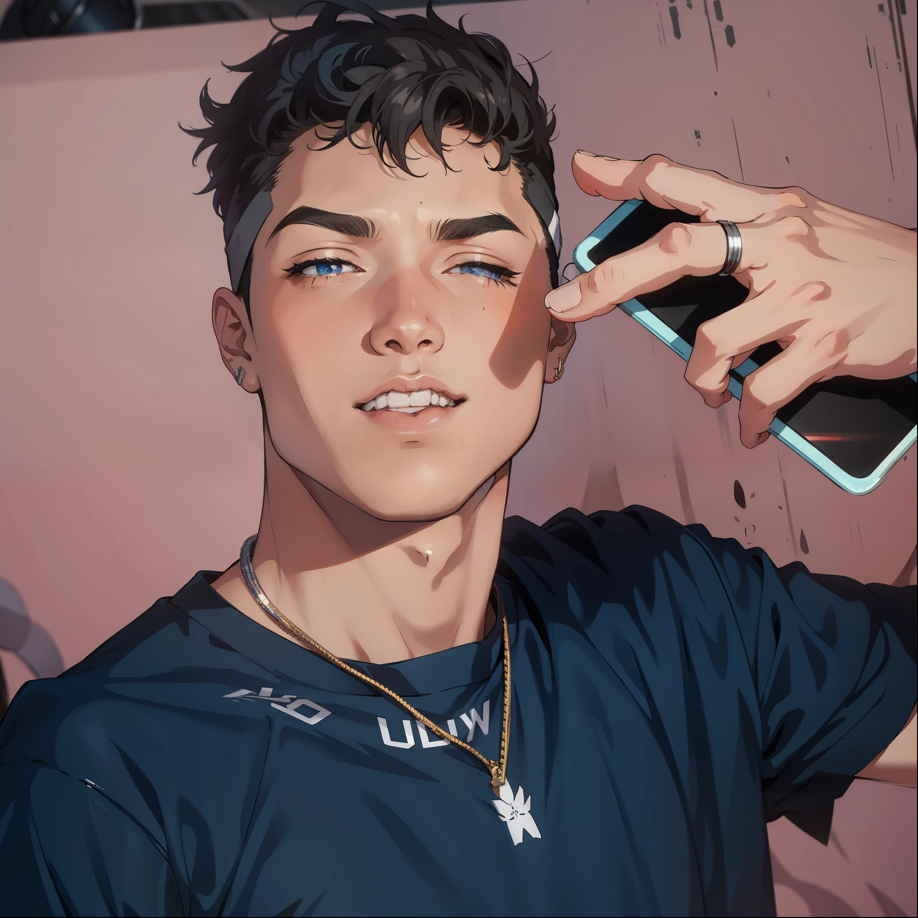 A rapper with fans in the background anime