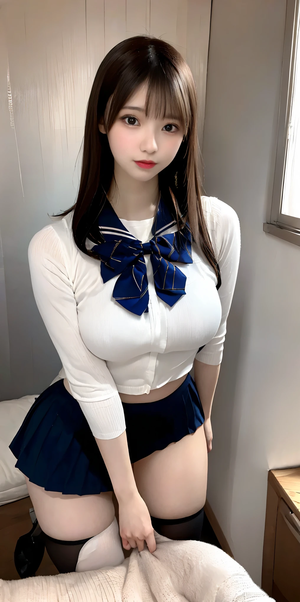 RAW photo,Award-winning photographic masterpiece:1.5),(highest quality,Super detailed,Complex),professional photography,professional lighting,HDR,high dynamic range,(((photo-realistic,超realistic,realistic,8k UHD))),beautiful and aesthetic,slim waist,looking at the viewer, wonderful, perfect lighting, cinematic shadow, sharp focus, (Rainbow-colored, Rainbow-coloredの照明), shiny, high quality texture, Complex details, detailed texture, finely, high detail, high quality shadow,
cinematic lighting, View from the front, close up shot,
((1 girl)), alone,  20-year-old, very beautiful woman, Severe sex addiction, My crotch is always covered with love juice., (with long curly hair, very beautiful beautiful eyes, light makeup, body like chocolate, (high school uniform, Thin black stockings and random high heels)) , 1 girl ,  masturbate violently, grab your chest hard, fingering, sex toys, In a luxurious triple bed, wet with very real cum, i cum hard, faint, 
outdoors:1.4, ((nightclub background)), At night, ((((Very precise and accurate anatomy)))), ((((Always have two arms)))), ((((Always have two legs))))
