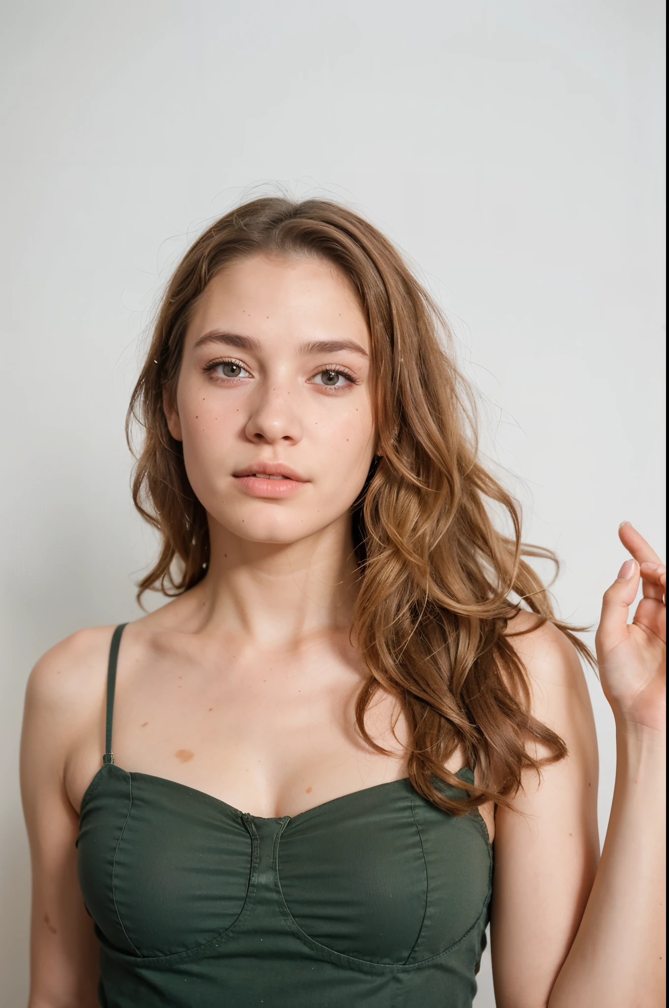 Realistic photo of a beautiful 4m4nd4s-v2 woman, 1girl, solo,((rough skin，Acne scars，)), 