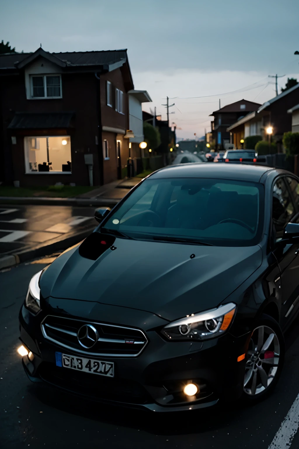 Guy, night city,black car