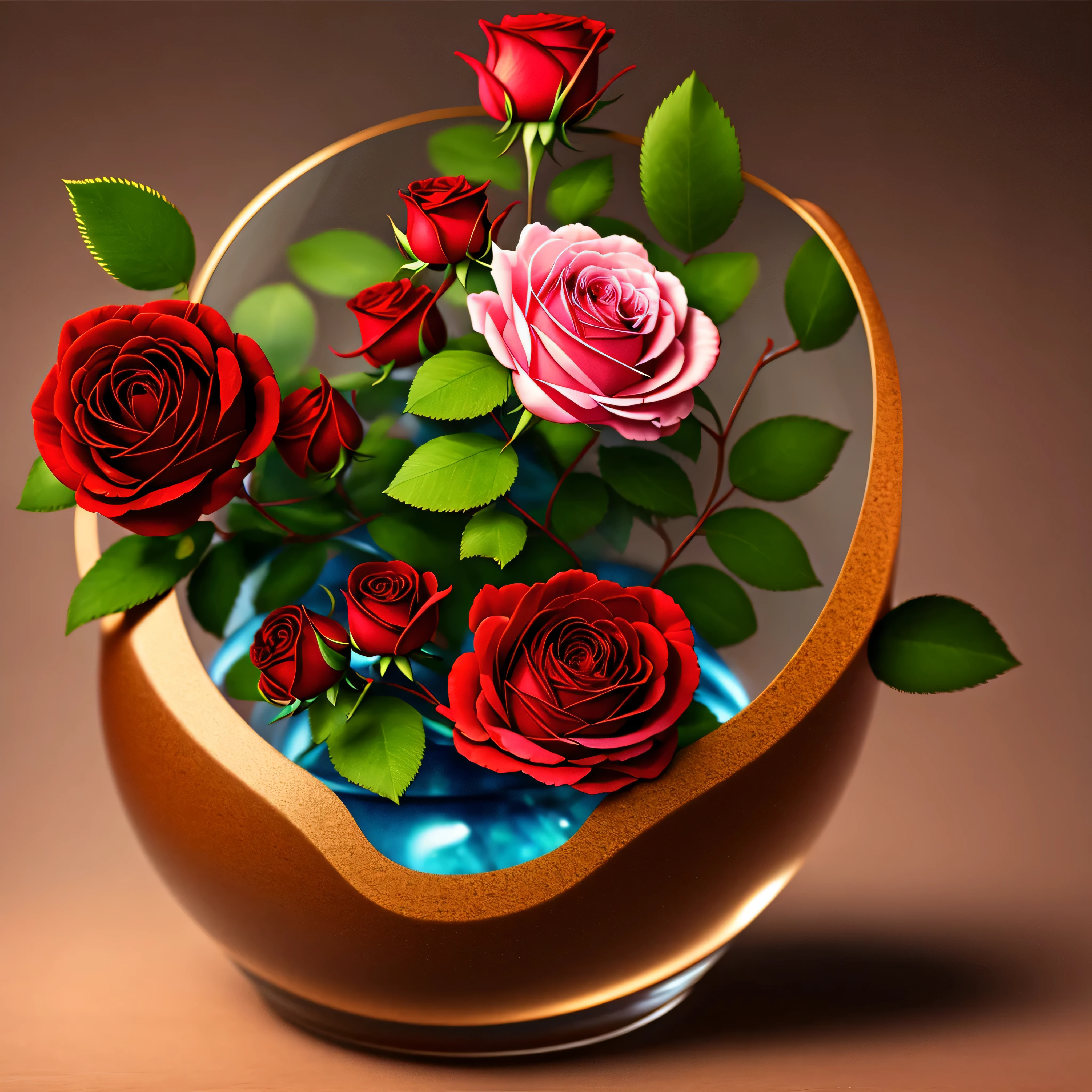 creative rose vase