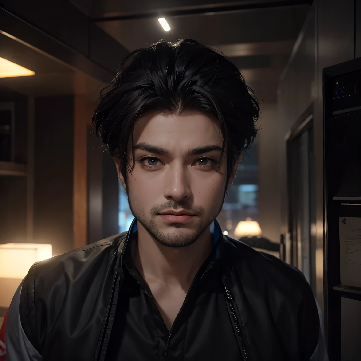change background cyberpunk handsome boy, realistic face, 8k, ultra realistic