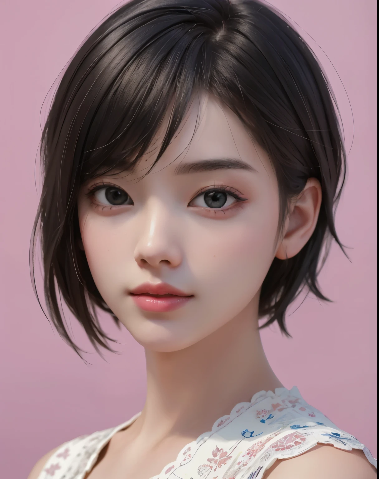 (best quality,4k,8k,highres,masterpiece:1.2),ultra-detailed,(realistic,photorealistic,photo-realistic:1.37),cartoon portrait,landscape,portrait,exhibition,painting,boy,art gallery,short hair,pink lips,without glasses,single eyelids,simple background,vivid colors,natural lighting,soft shadows,subtle highlights,solo exhibition,creative expression,captivating,unique style,eye-catching composition,impressive brushwork,expressive lines,striking color palette,artistic flair,focused perspective,engaging expressions,attention to detail,masterful technique,immaculate rendering,impressive attention to composition,artistic ingenuity,impressive storytelling,visually captivating,emotionally evocative.