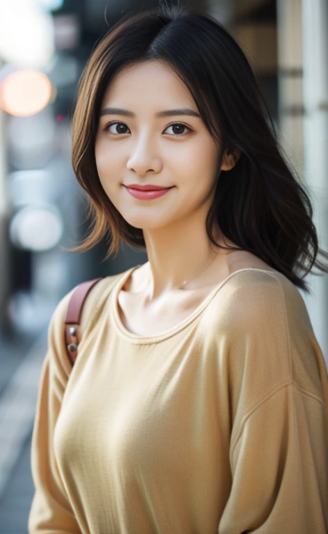 Portrait、8k、high quality、realistic photo images、24-years-old、japanese woman、neat wife、、housewife、Reproduces natural and realistic eyes、japanese stand、beautiful black hair、short hair、light makeup、octane rendering、beautiful lighting、composition of golden ratio、laughter、everyday wear、casual clothes、natural background、blurred background、High level image quality、Pure Japanese humanity、beautiful wife、Upper body、light makeup、No makeup、pure beauty、plain clothes、grey、beige、green、Plain color、casual clothes、slight smile、small black eyes、background bokeh