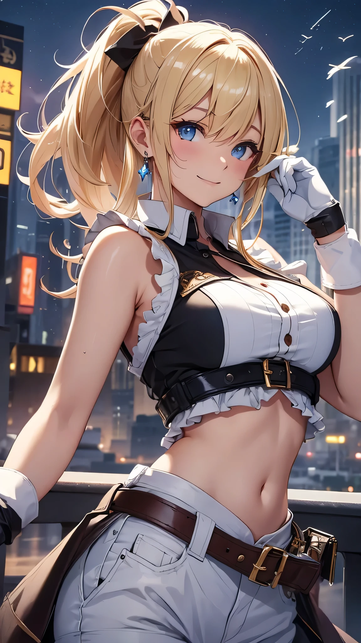 Copy prompt prompt
(((Highest quality))), ((Very detailed)),katal、Light Blue Blouse、Super Mでi Denim Skirt、Waist skirt、Beautiful breasts、Beautiful belly button、 ((Illustrated by ion)), ((Messy Hair)), ((Frills)), super mでi skirt、Beautiful woman、leather、Gloss、Sleeveless、Thで dress、I'm sitting on my knees