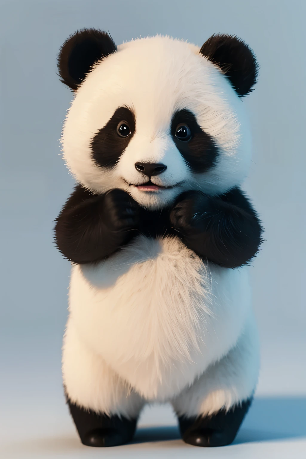Panda drawing with brush,cute,3D cartoon