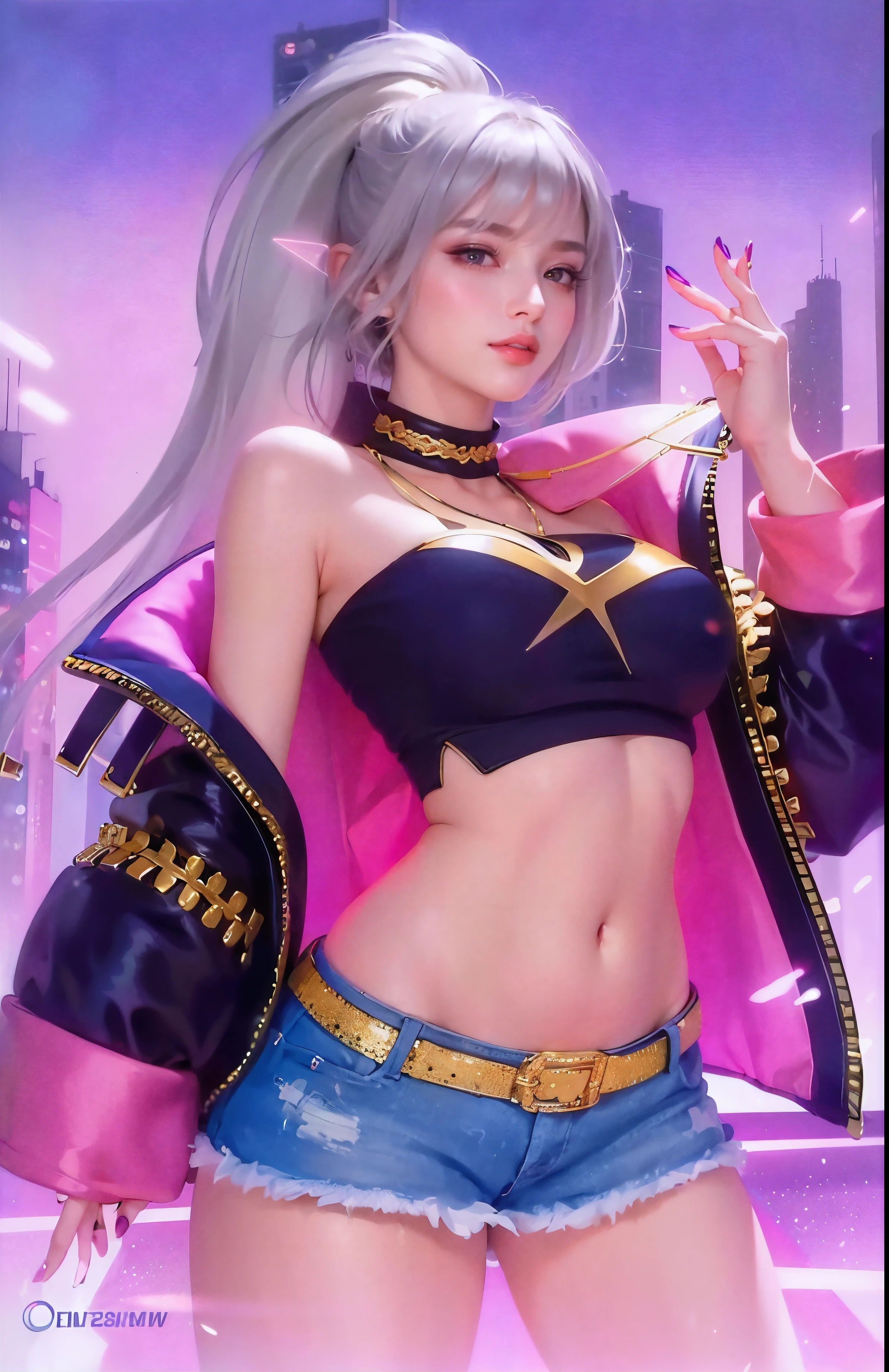 (8k, RAW photo, photorealistic:1.25) ,( lipgloss, eyelashes, gloss-face, glossy skin, best quality, ultra highres, depth of field, chromatic aberration, caustics, Broad lighting, natural shading,Kpop idol) looking at viewer with a serene and goddess-like happiness, smile, cute face.