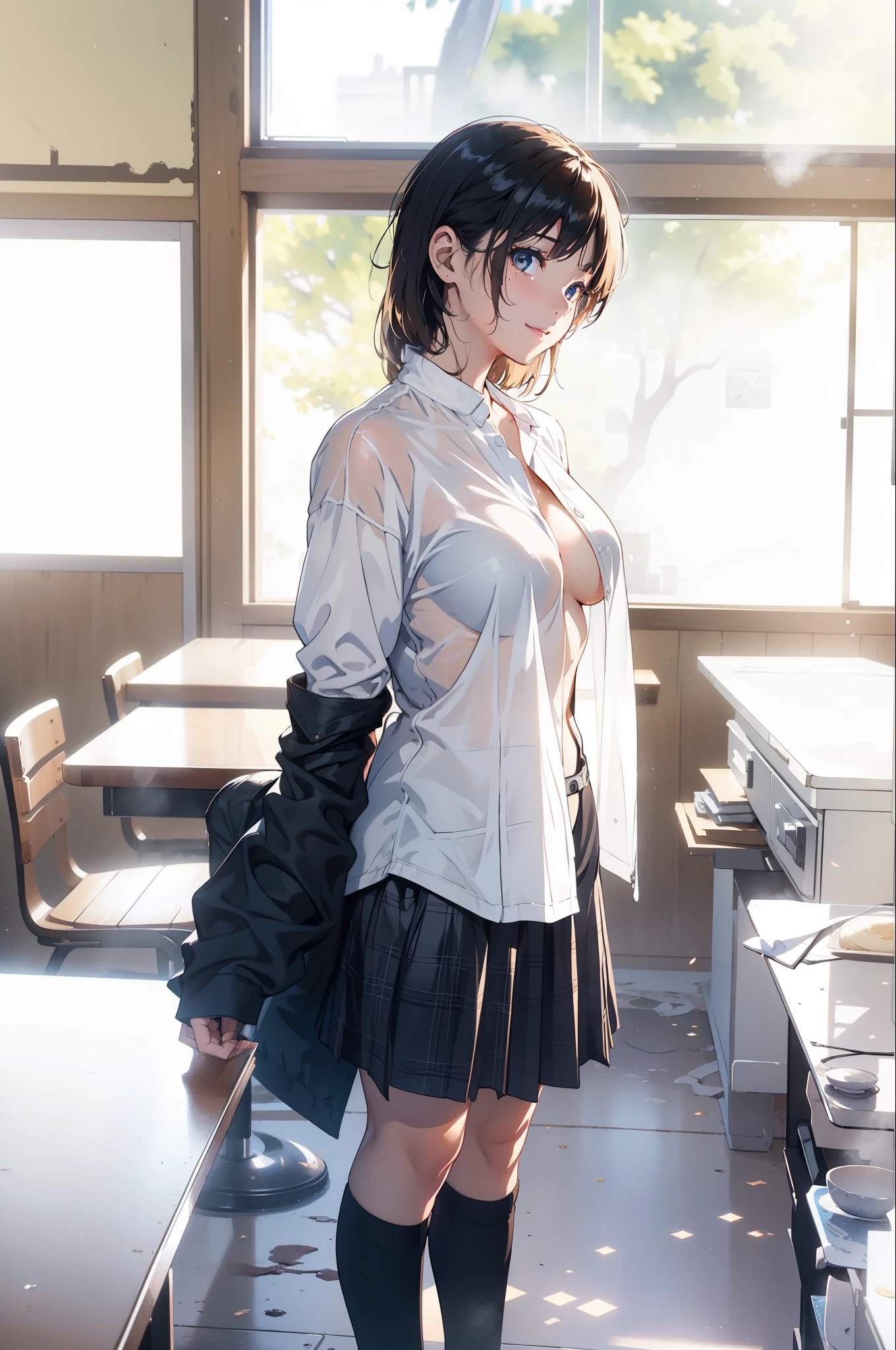 (extremely detailed CG unity 8k wallpaper), (masterpiece), (best quality), (ultra-detailed), (best illustration), (best shadow), (absurdres), BREAK girl, sweat, steam, medium breast, light smile, looking at viewer,