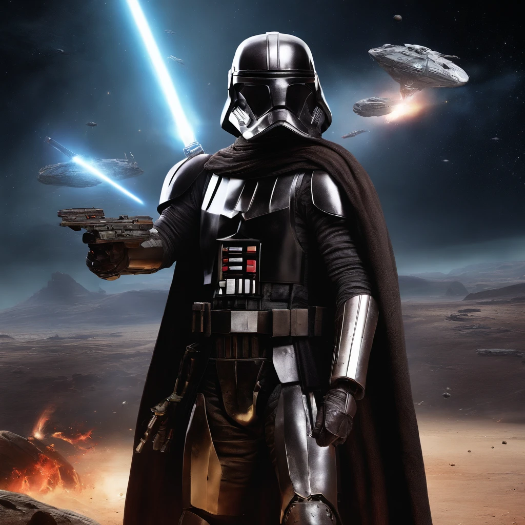 best quality,4k,8k,highres,masterpiece:1.2,ultra-detailed,realistic:1.37,star wars,sci-fi,concept artists,laser swords,dark side,vivid colors,epic battle,heroic characters,galactic empire,force powers,
lightsabers,droids,spacecrafts,imperial troopers,alien species,mysterious planets,planet destruction,exotic landscapes,space battles,iconic costumes,legendary heroes,powerful villains,sith lords,jedi knights,the force,epic space opera,intergalactic adventures,galaxy far far away,cosmic battles,space exploration,saga,empire vs rebellion,legendary soundtrack,iconic quotes,ultimate fight,light vs dark,hero's journey,destiny,space fantasy,epic storytelling.