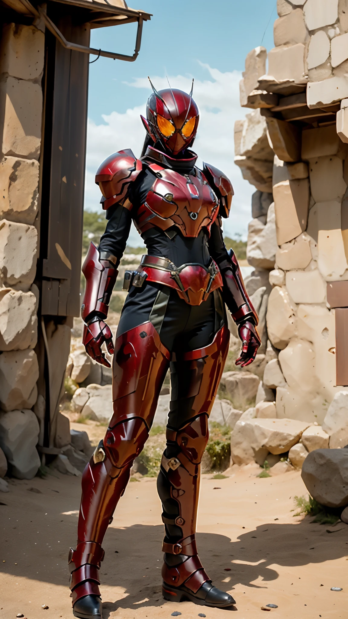 A woman adorned in fantasy-style full-body armor, a crown-concept fully enclosed helmet that unveils only her eyes, a composite layered chest plate, fully encompassing shoulder and hand guards, a lightweight waist armor, form-fitting shin guards, the overall design is heavy-duty yet flexible, ((the armor gleams with a golden glow, complemented by red and blue accents)), exhibiting a noble aura, she floats above a fantasy-surreal high-tech city, this character embodies a finely crafted fantasy-surreal style armored hero in anime style, exquisite and mature manga art style, (Queen bee mixed with Spider concept Armor, plasma, blood), ((Element, energy, elegant, goddess, femminine:1.5)), metallic, high definition, best quality, highres, ultra-detailed, ultra-fine painting, extremely delicate, professional, anatomically correct, symmetrical face, extremely detailed eyes and face, high quality eyes, creativity, RAW photo, UHD, 32k, Natural light, cinematic lighting, masterpiece-anatomy-perfect, masterpiece:1.5
