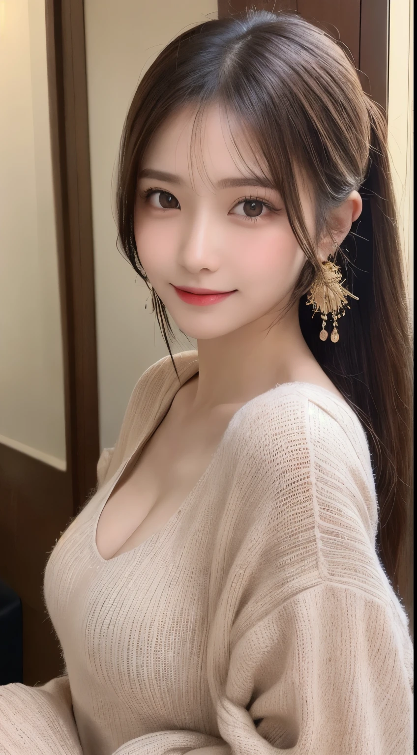 table top, highest quality, shape, Super detailed, finely, High resolution, 8k wallpaper, 完璧なダイナミックな構shape, beautiful and detailed eyes, straight hair, small breasts, natural color lip, random sexy pose,smile,20 year old girl、midnight、美しくdetailed face、perfect and beautiful face,Big eyes、RAW photo、Expressing feminine poses with your whole body、beautiful and detailed eyes、small face、beautiful duplex、slim face and style,luxury brand mink coat(internal:winter dress)、beautiful golden ratio face,twin ponytail hair,bright look,Photographed focusing on beautiful legs、real photos、 (get closer to the face, enlarge the face, face focus:1.0), break, (masterpiece, highest quality, Super detailed, detailed face, 8k)、real photos、perfect and beautiful face、blur the background、smile