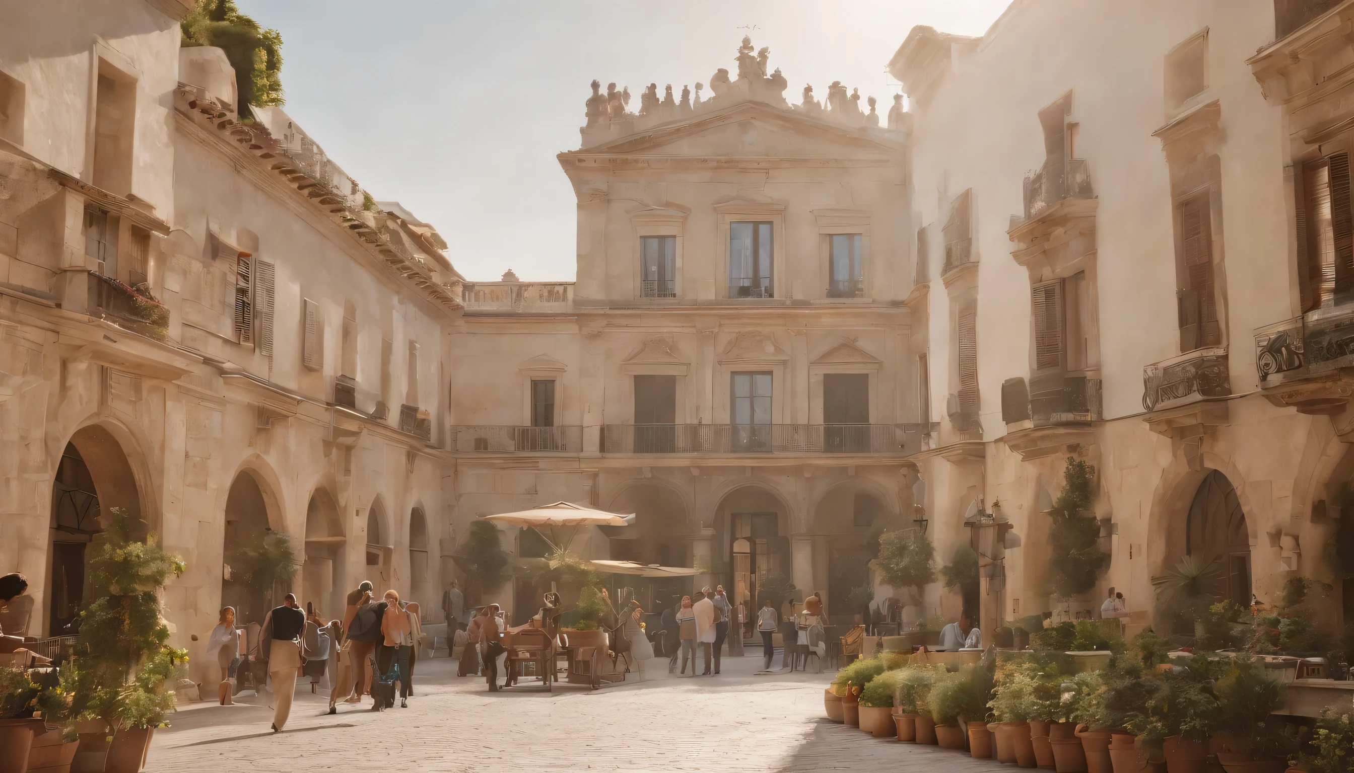 (Highly detailed CG Unity 8k wallpaper、masterpiece、highest quality、Super detailed)、(best lighting、best shadow、very delicate and beautiful)、highest quality、8k、Detailed facial depiction、masterpiece、highest quality、clear image quality、
madrid scenery&#39;art district, Home of the Prado Museum and the Thyssen-Bornemisza Museum。