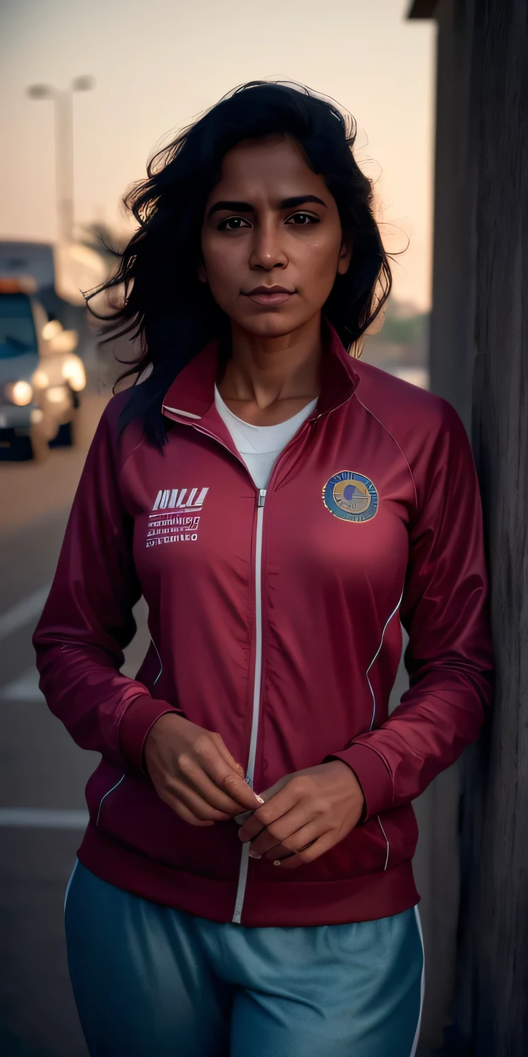 beautiful mature indian college girl, wearing sportswear, Outside track and field, ((Slim, )), photoactual, photo, masterpiece, actual, realism, photorealism, high contrast, photoactual digital art trending on Artstation 8k HD high definition detailed actual, detailed, texture, hyper detailed, actual texture, armature, best quality, 超high resolution, (photoactual:1.4),, high resolution, detailed, raw photo, Sharp Re, by lee jeffries nikon d850 film stock photograph 4 kodak portra 400 camera f1.6 lens rich colors hyper actual lifelike texture dramatic lighting unrealengine trending on artstation cinestill 800,