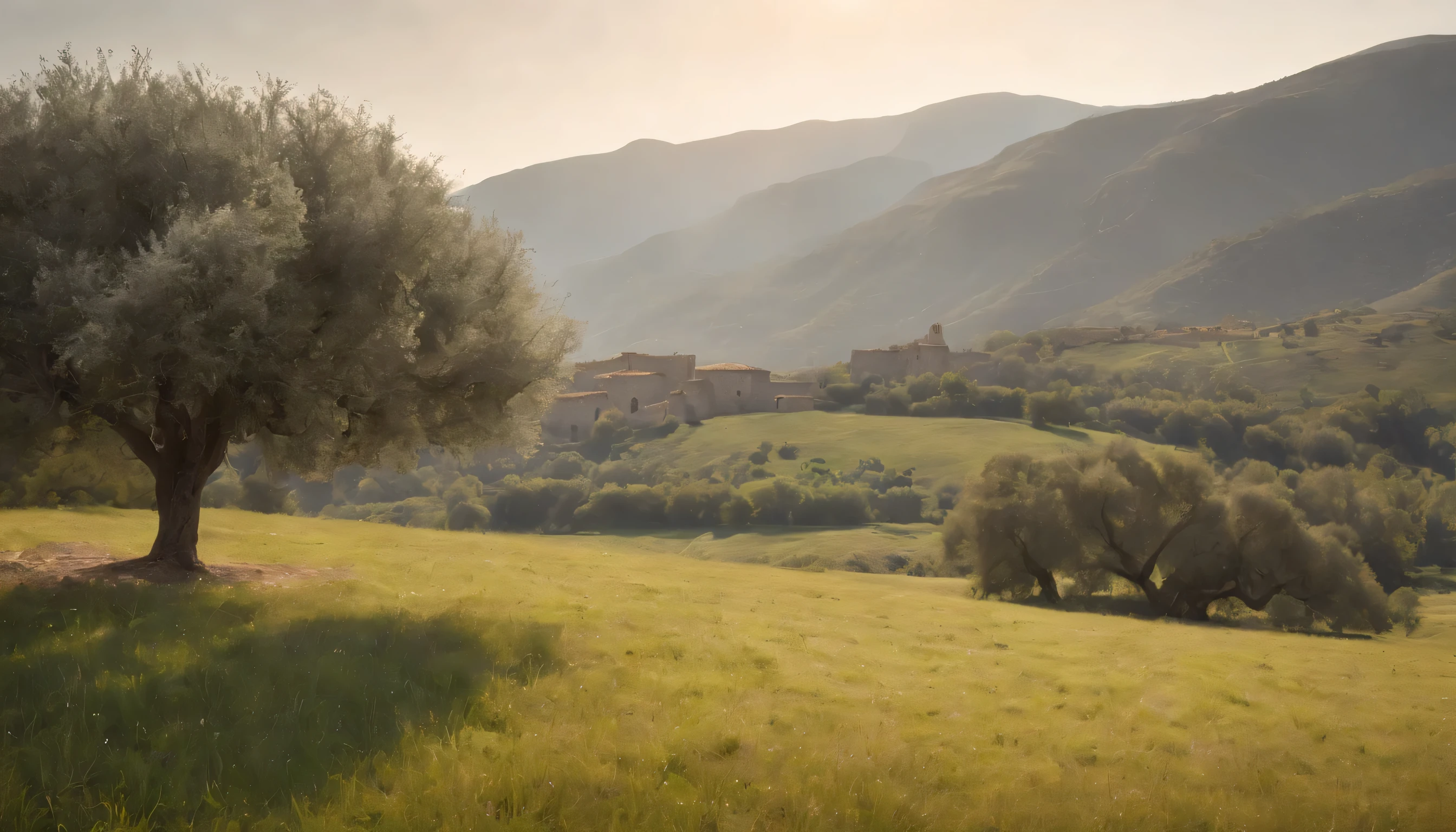 (Highly detailed CG Unity 8k wallpaper、masterpiece、highest quality、Super detailed)、(best lighting、best shadow、very delicate and beautiful)、highest quality、8k、Detailed facial depiction、masterpiece、highest quality、clear image quality、
Andalusian olive groves and surrounding landscapes。