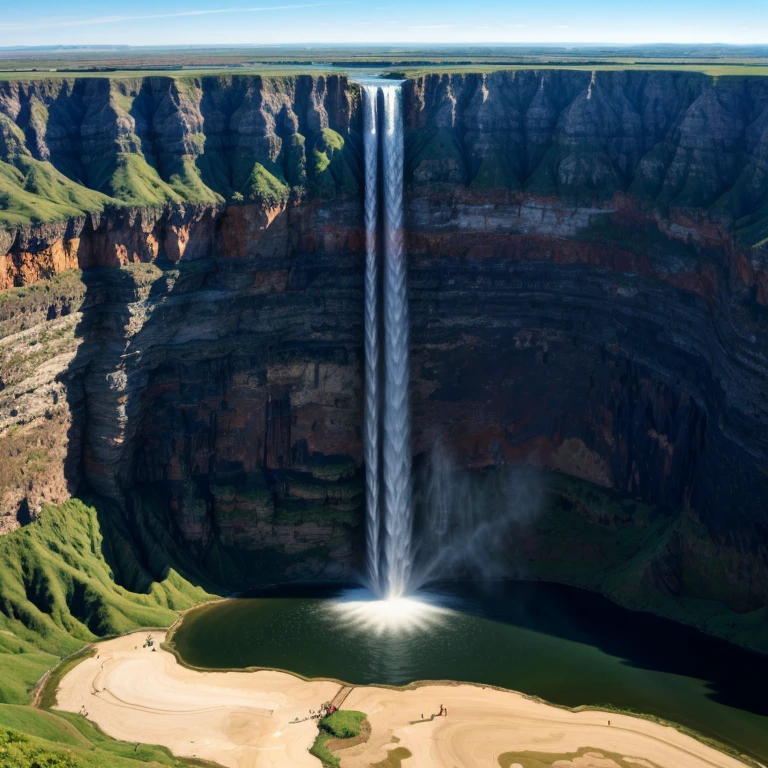 Satellite photo of a huge waterfall