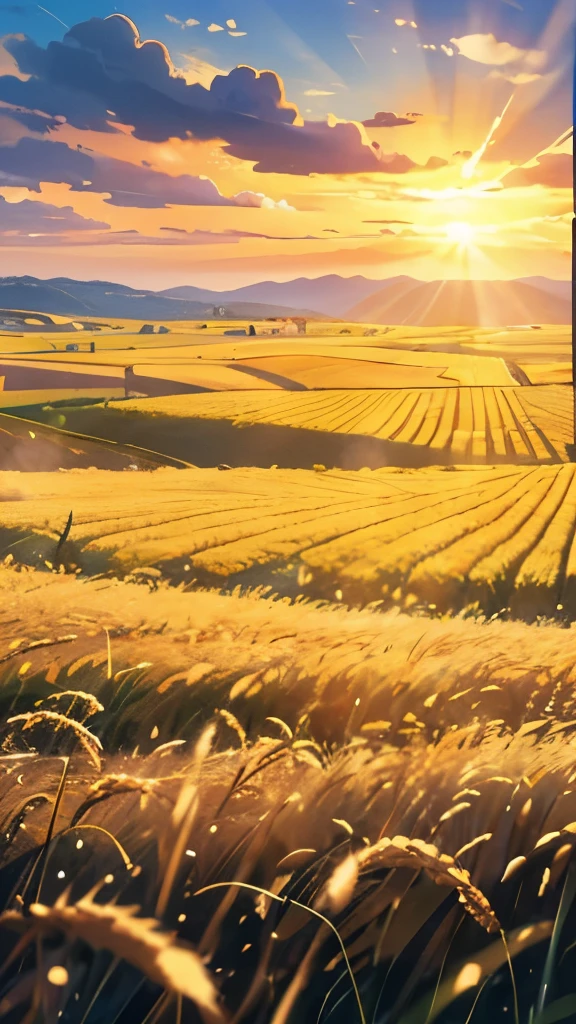 今天在意大利tuscany拍摄的这张照片,The sun shines on the golden wheat fields,A gentle breeze blows,It seems to be telling the beauty of nature。The small town in the distance is particularly charming against the blue sky and white clouds。 #tuscany #Wheat field scenery #natural scenery |
| Image description | This photo was taken early in the morning,Sunlight through clouds,Cast a splash of light and shadow,Light up the whole wheat field。The small town in the distance is looming in the morning light,Adds a touch of dreamy color。Photography angle low angle shot,Highlights the vastness of the wheat field。 |