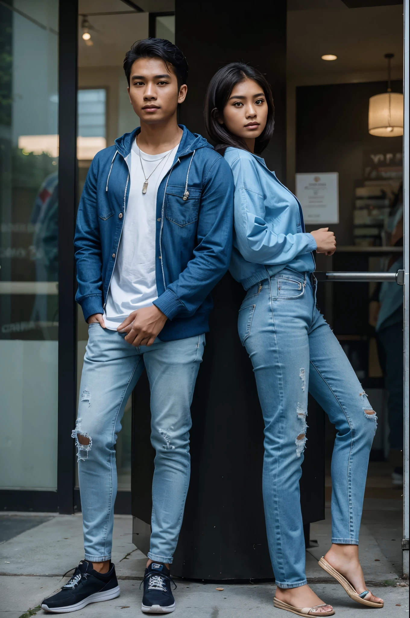 Sky blue shoes with a good jean combination