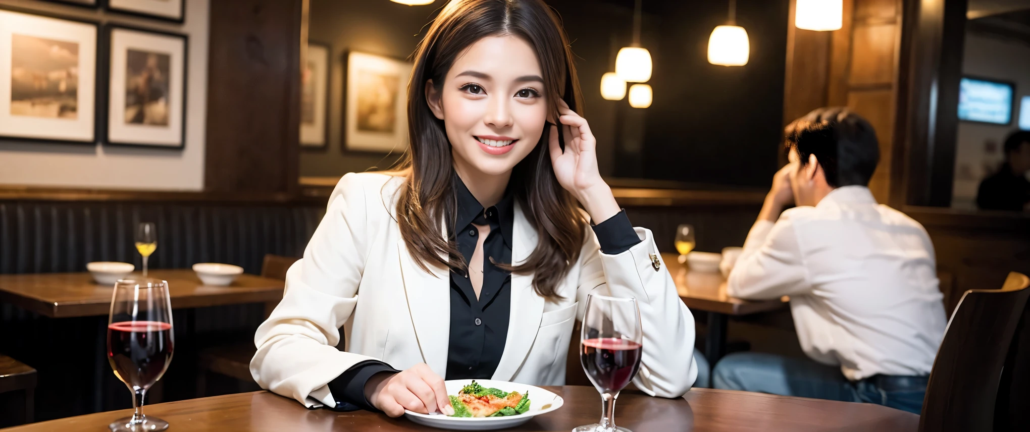 (including 64k, nffsw, highest quality, table top: 1.2), (realistic, photorealistic: 1.37), Spectacular view of the sunset sky and clouds、Amazing mountain views、long sleeve shirt、winter fashion、Columbia、Brazilian、Japanese、Dutch、German、Portuguese、Belgian、Italian、French,Champagne、sparkling wine、 (slimフェイス), (slimボティ), (brown hair), (shortcut), neat beauty、cheeks turn a little red, (42 years old), 40 years old, alone, 窓の外には美しく緻密なnight景が広がります., restaurant, wine glassが座っている, nightに, in a prominent place (from the Upper body) nova frog style, actress, model, Upper body, White wine, slim, wine glass, Super Clean night View, wine glass Put in the Middle, Happy smile, (smile: 1.15), beautiful and detailed eyes, Upper body, bust japan up, night, short, short, actress, model, Upper body, White wine, slim, wine glass, Super Clean night View, wine glass Put in the Middle, Happy smile,