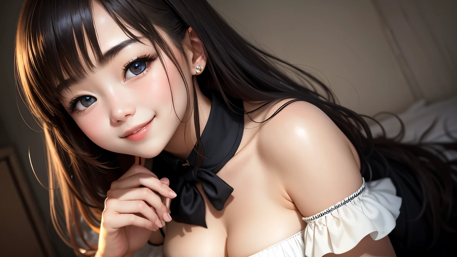 sixteen years old、brown haired、beautidful eyes、real looking skin、hi-school girl、small tits、(8K、​masterpiece)、(reallistic、Photorealsitic)、top-quality、ighly detailed、The ultra-detailliert、Beautie、cute little、japanes、Idol、a smile、Close-up portrait、Healthy face、Realistic pupils